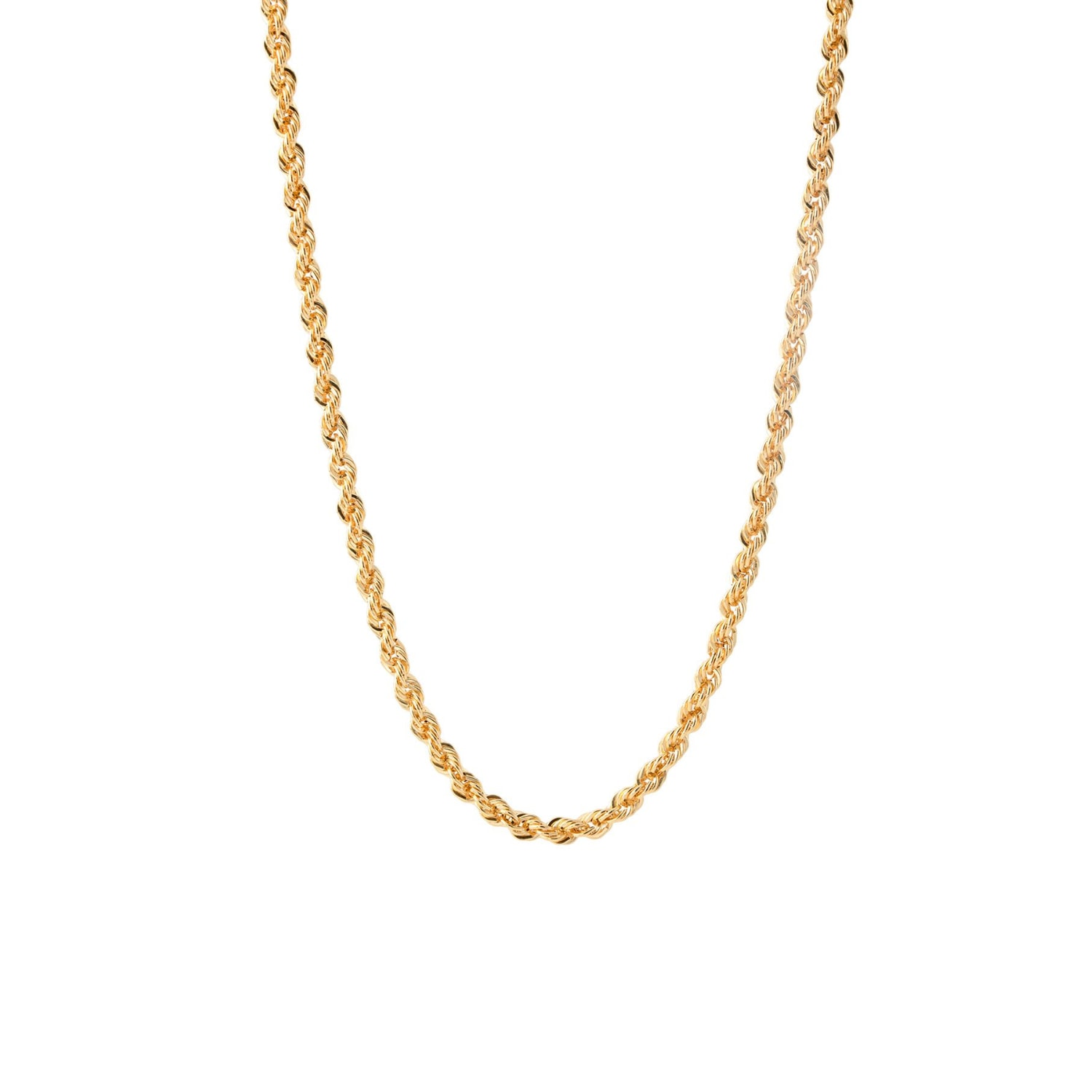 Spero London Women's Fine 14ct Solid Gold Italian Hallow Rope Chain Necklace