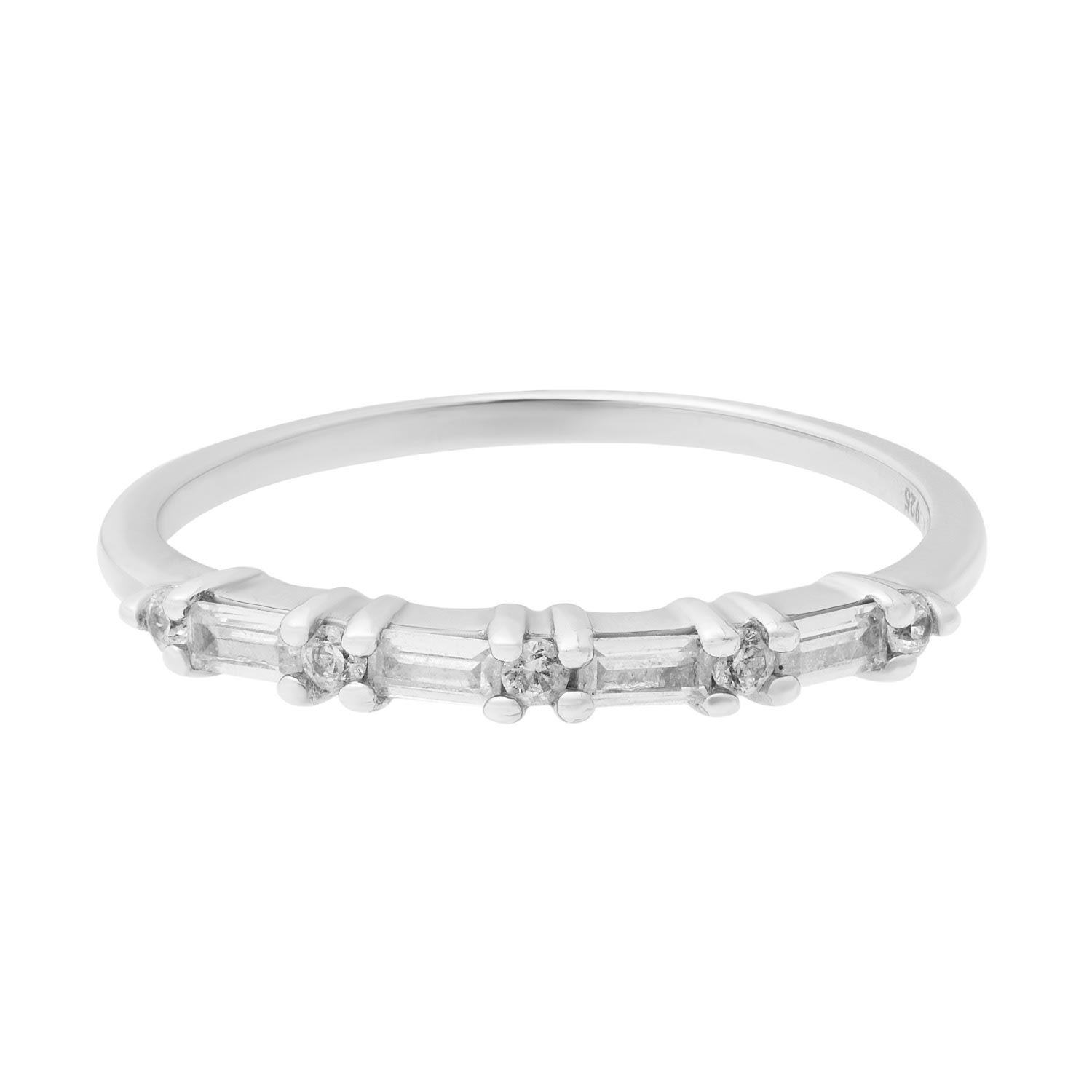 Women’s Skinny Baguette Ring - Silver Cartilage Cartel