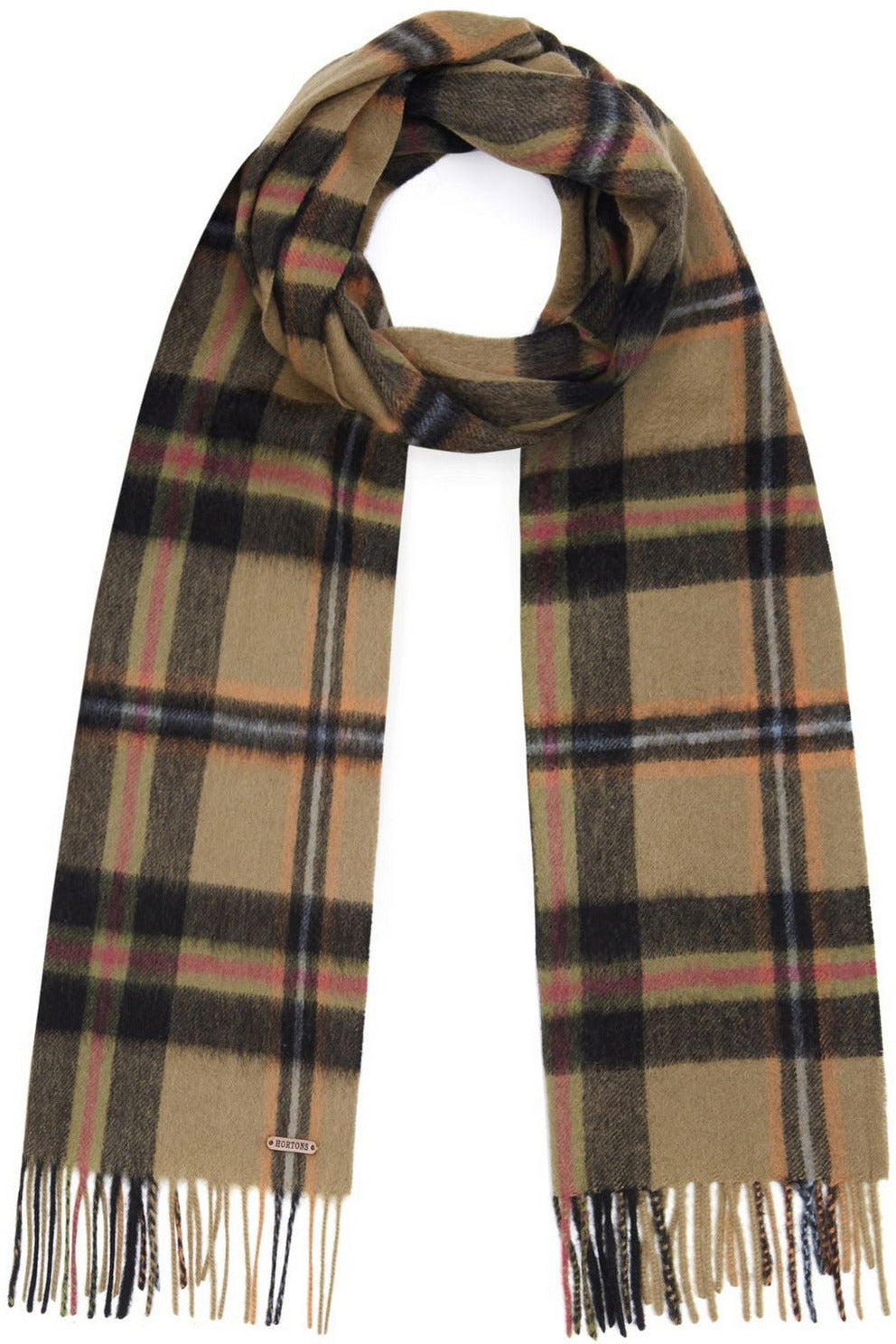 Women’s The Hexham Lambswool Scarf - Black Check One Size Hortons England