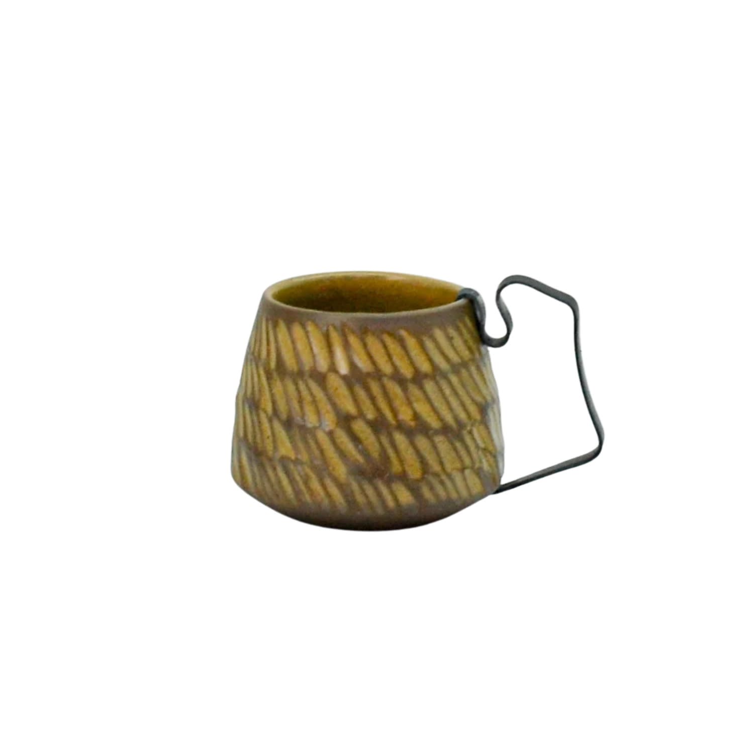 Anatoliacraft Brown Hic Ceramics Mocca Sand Small Cup Recif — Handcrafted Stoneware Espresso Cup In Brown