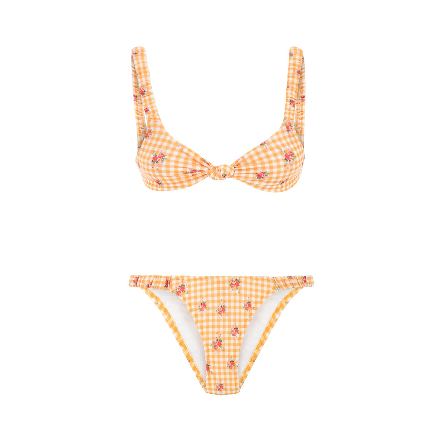 The Latest Thing - Row Floral Patterned Knot Detailed Bikini Set