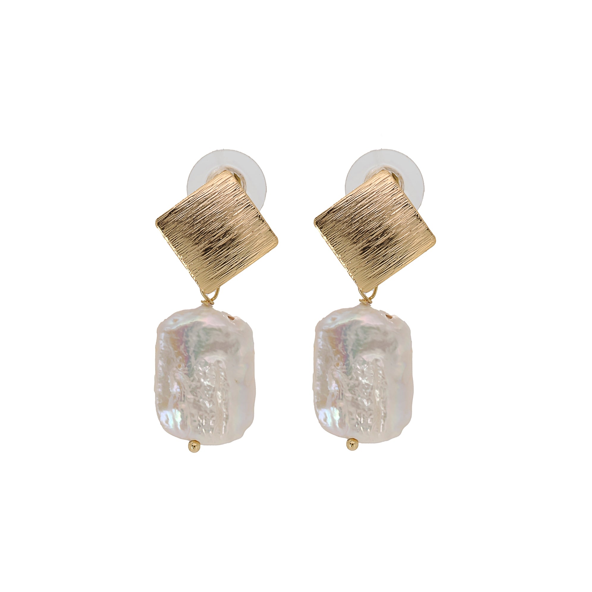 Women’s Gold / White Pearl & Gold Cleopatra Earrings - Gold Ebru Jewelry