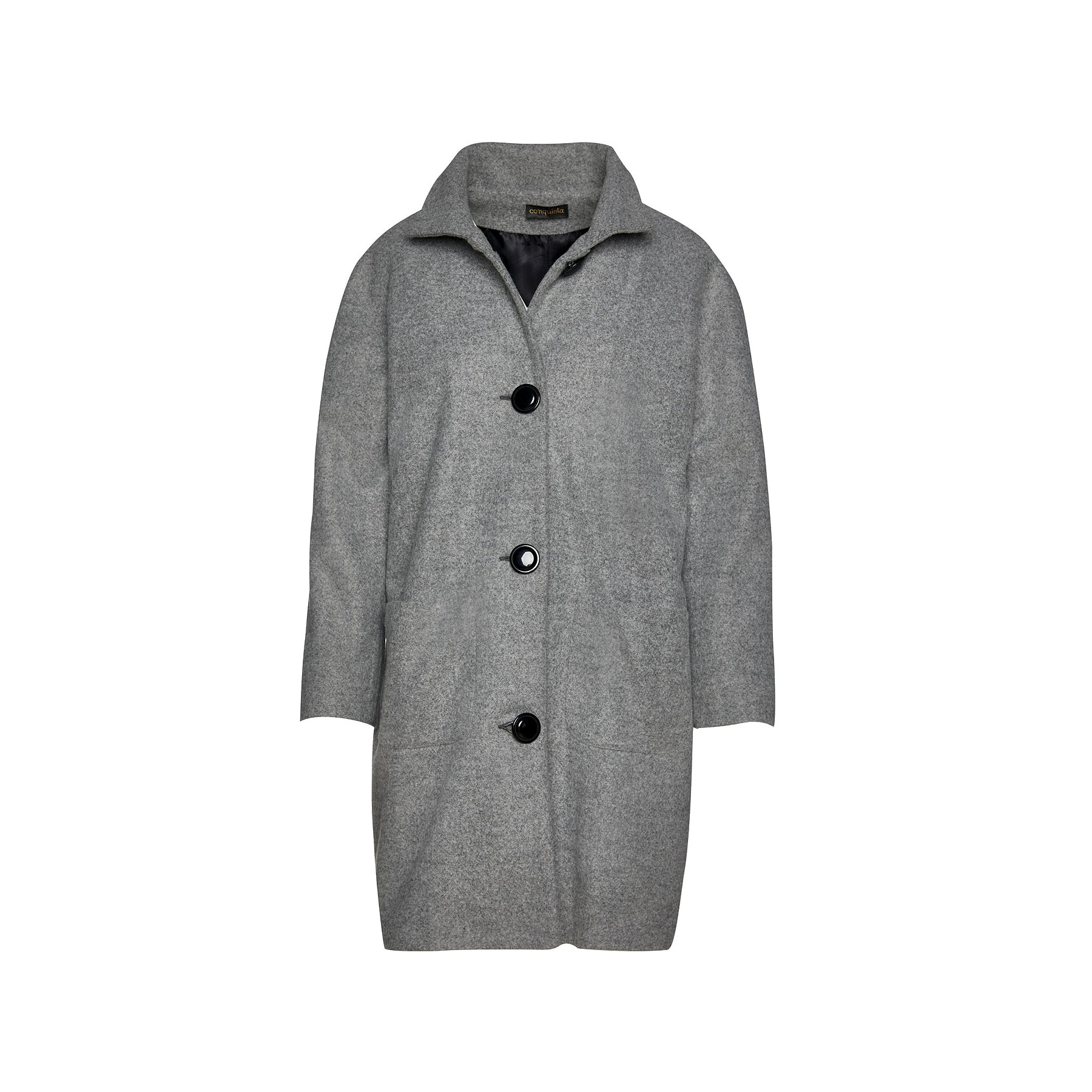 Conquista Women's Grey Coat With Upright Collar By  Fashion In Grey