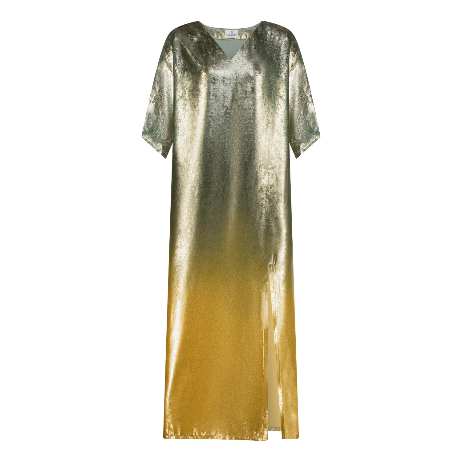 Dhara Sheth Dubai Women's Gold / Yellow Shadow Of Sequin Gold Ombre Shimmer Kaftan - Party Dress In Gold
