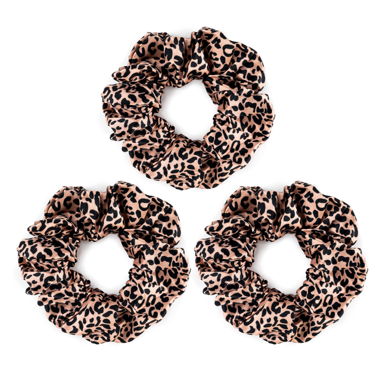 Silk Works Women's Rose Gold Leopard  Large Scrunchies In Gold
