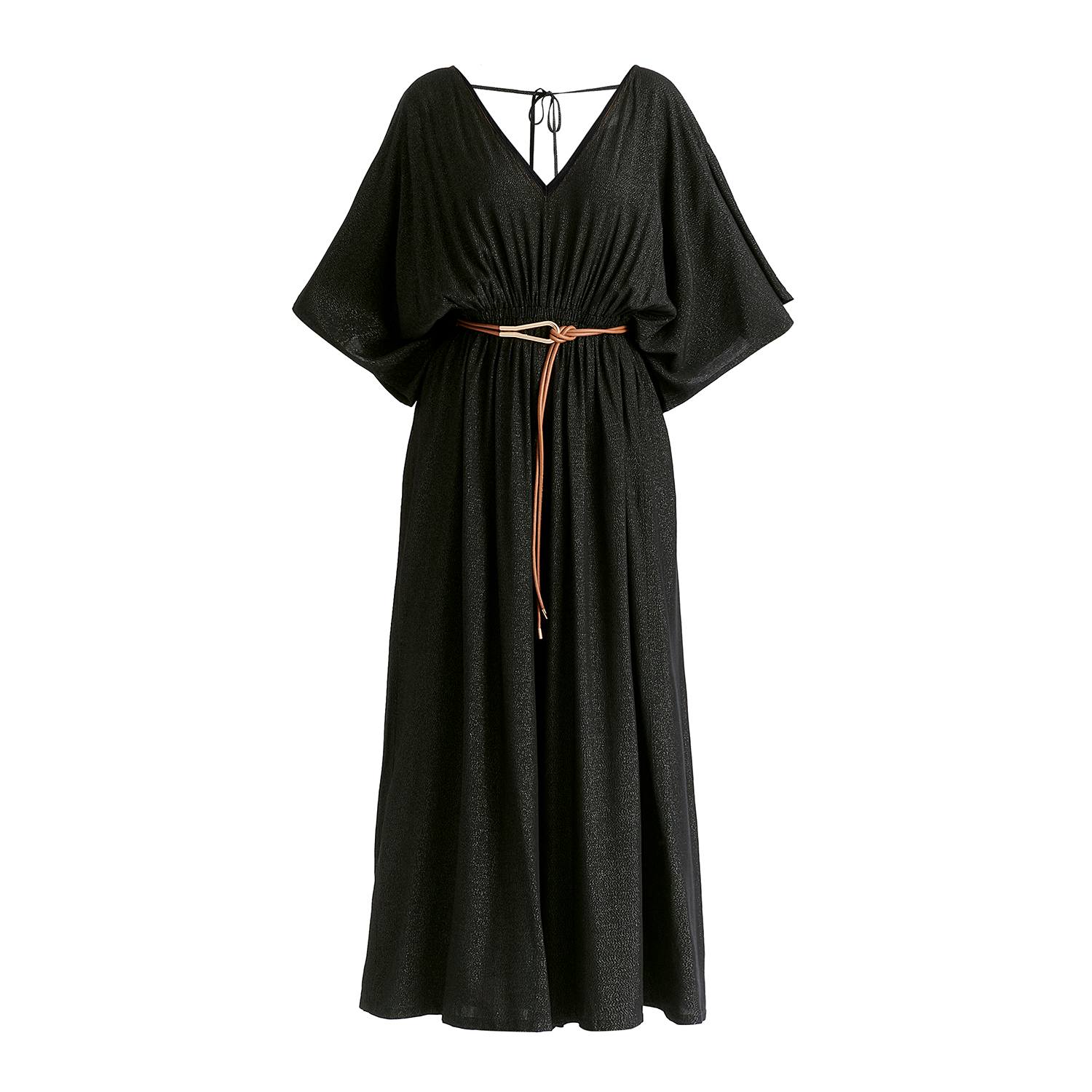 Paisie Women's Sparkled Wide Leg Jumpsuit With Belt In Black