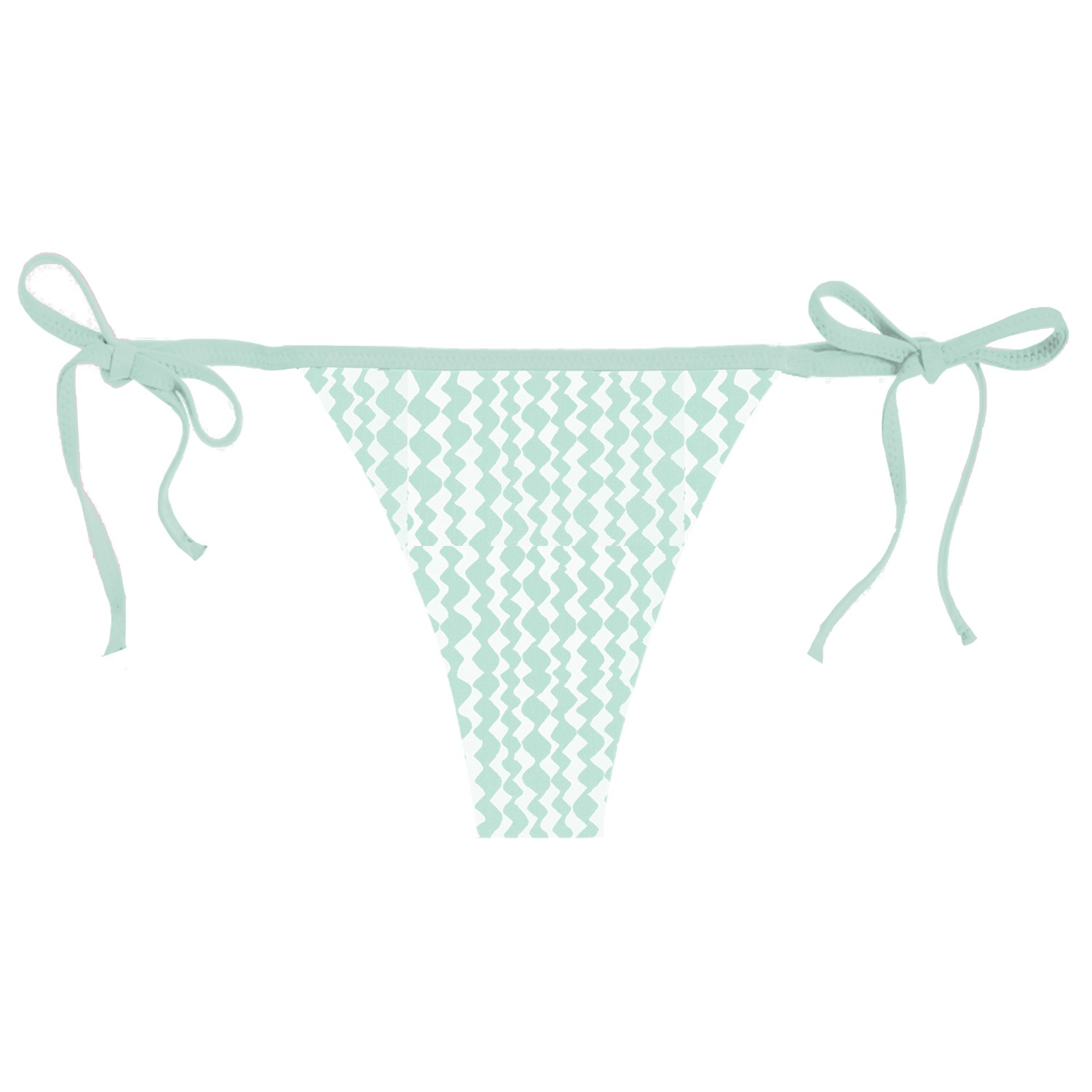 Women's White Nikki String Cheeky Bottoms / Peppermint Jacquard | Extra Large | Blackbough Swim
