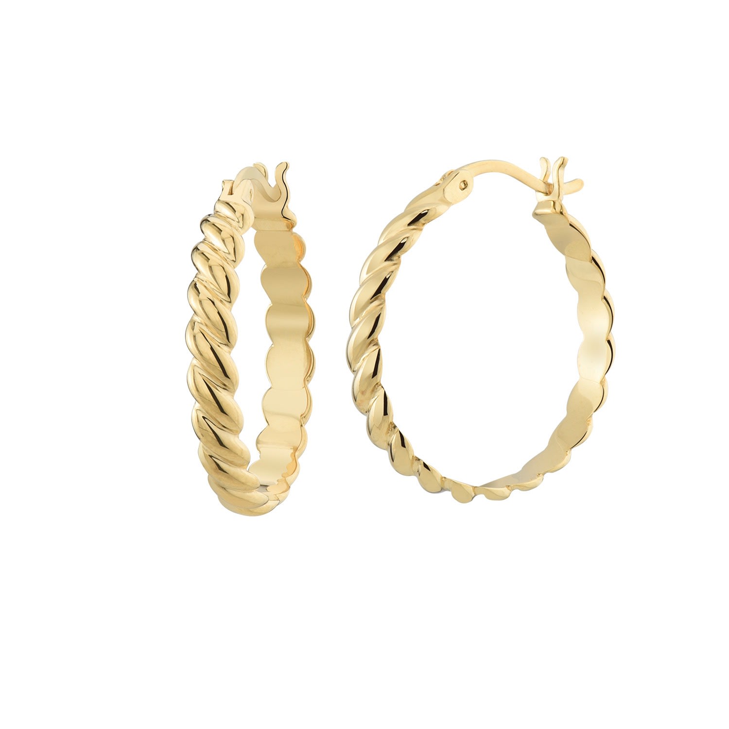 Women’s Gold Twist Hoops Gold & Honey