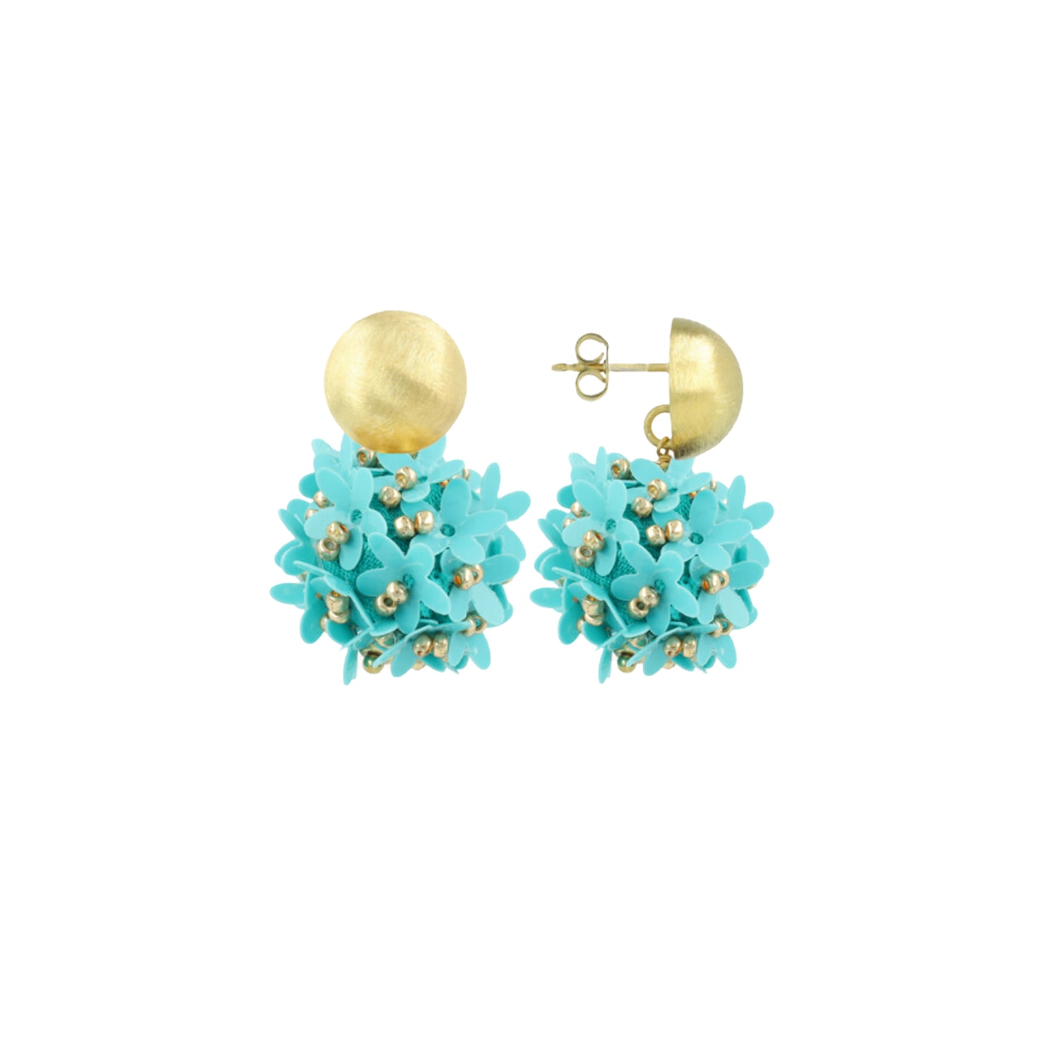 Lott. Gioielli Women's Blue / Gold Blue Earrings Daisy Flower Globe M