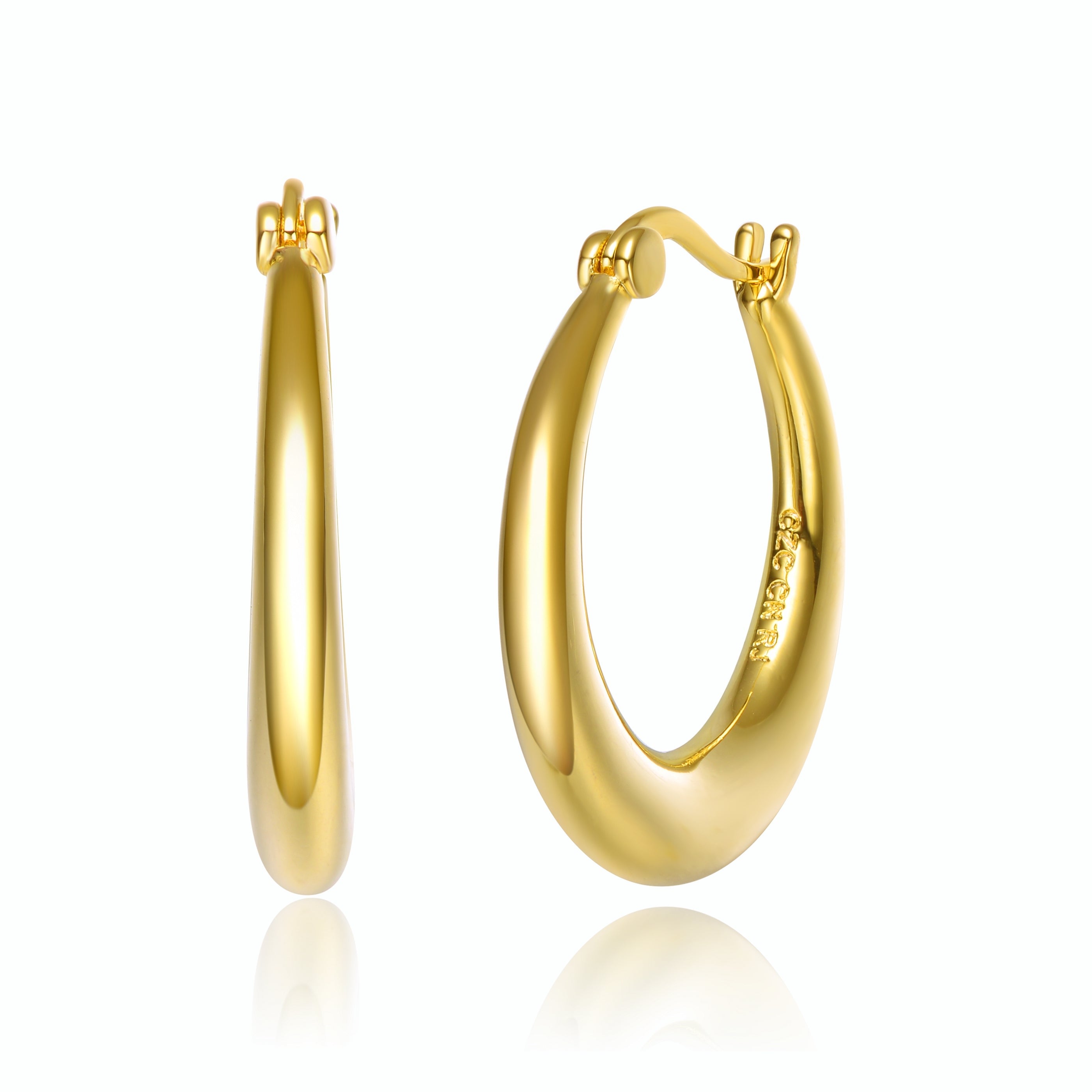 Women’s Rachel Glauber Gold Colored Large Hoop Earrings Genevive Jewelry
