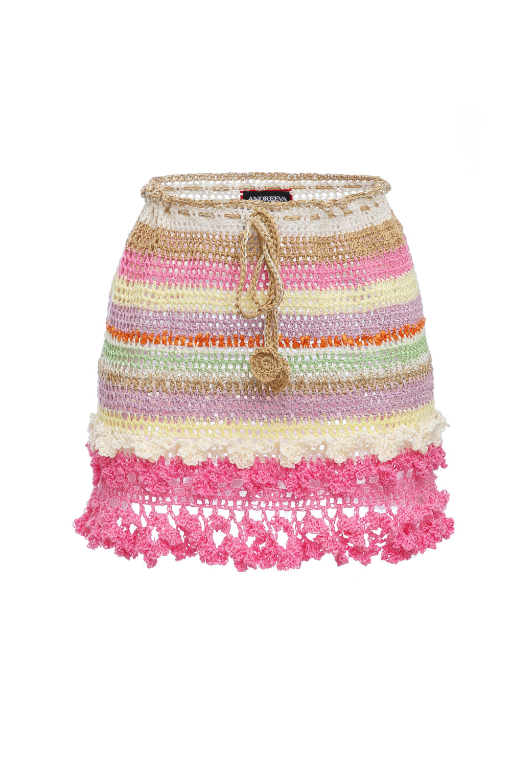 Shop Andreeva Women's Malva Multicolor Handmade Crochet Mini Skirt