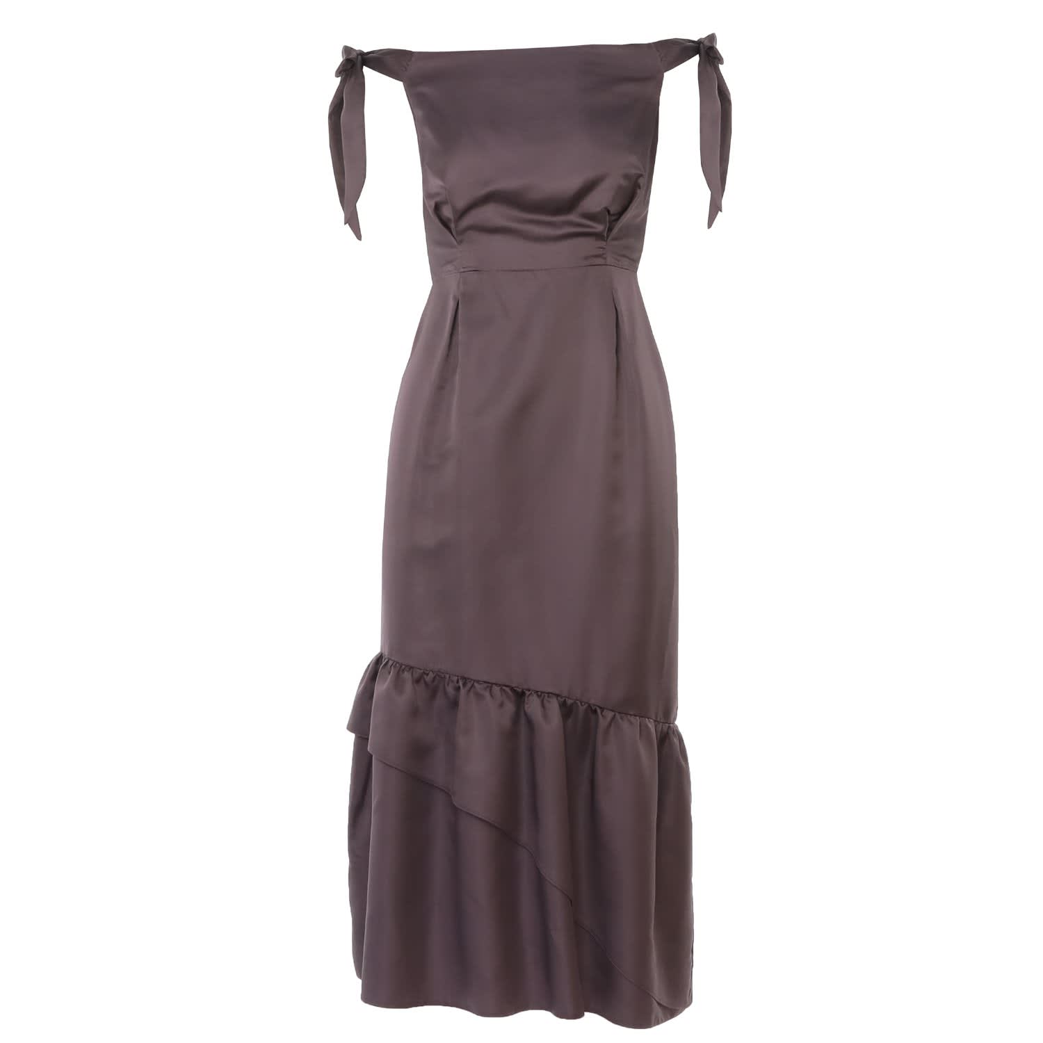 plum silk dress