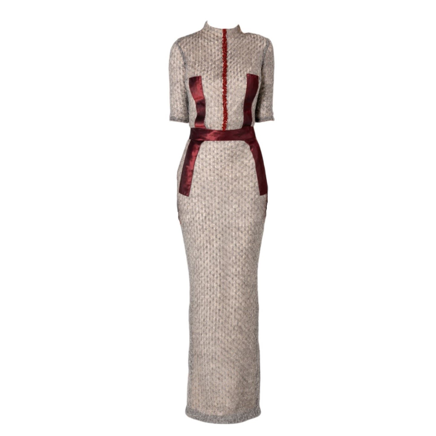 Women's Grey Carnelian Italian Wool Knit Gown | Extra Small | Jane Gala