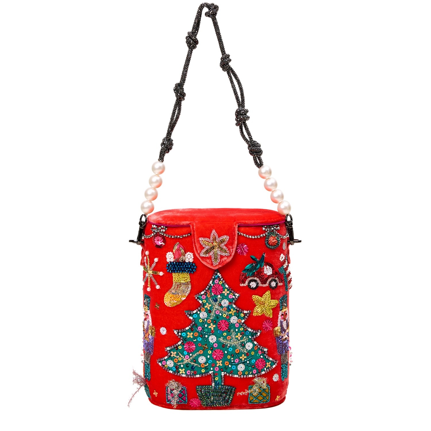 Simitri Women's Red The Ugly Christmas Bucket Bag