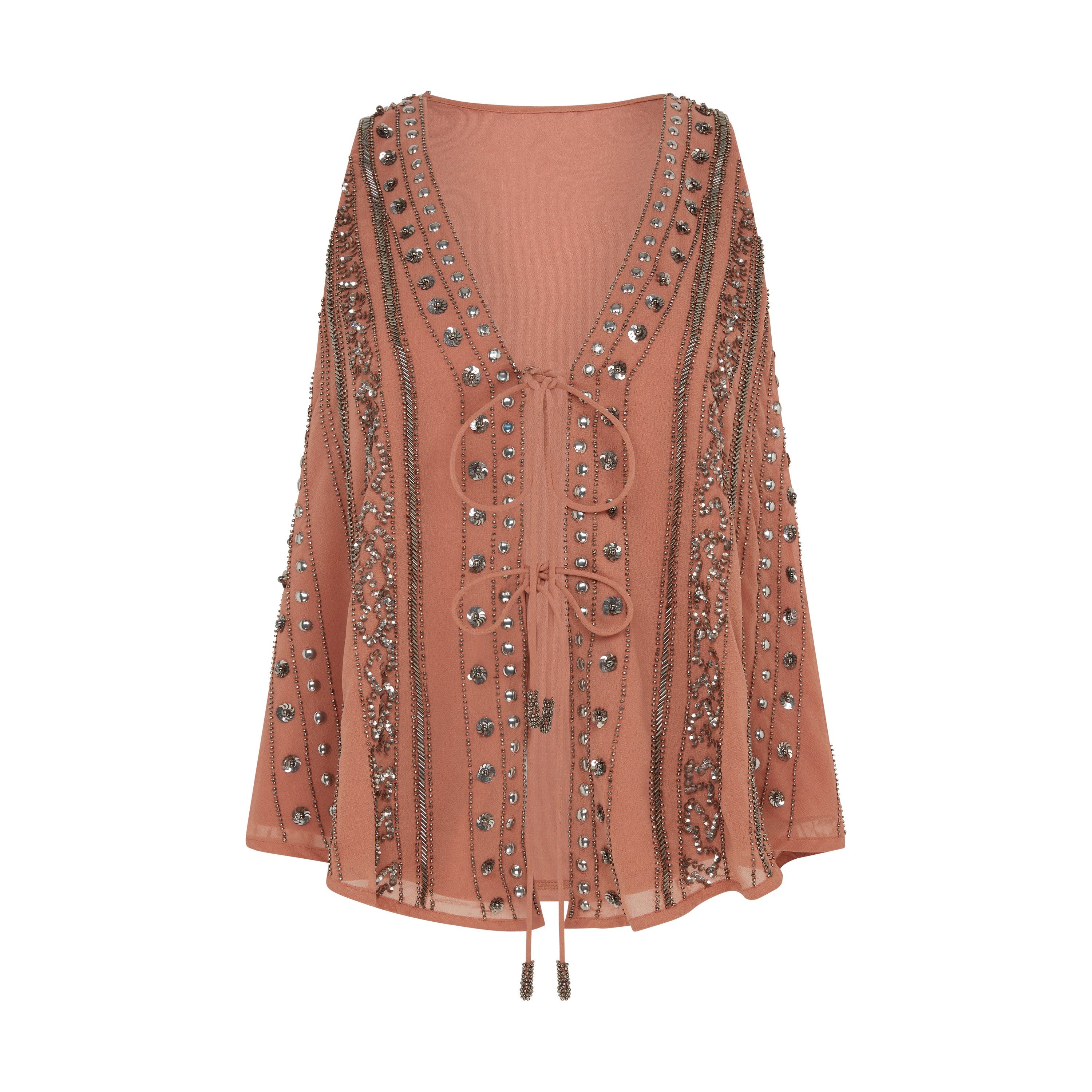 Rose & Nancy Women's Pink / Purple Emma Embellished Pink Waistcoat In Pink/purple