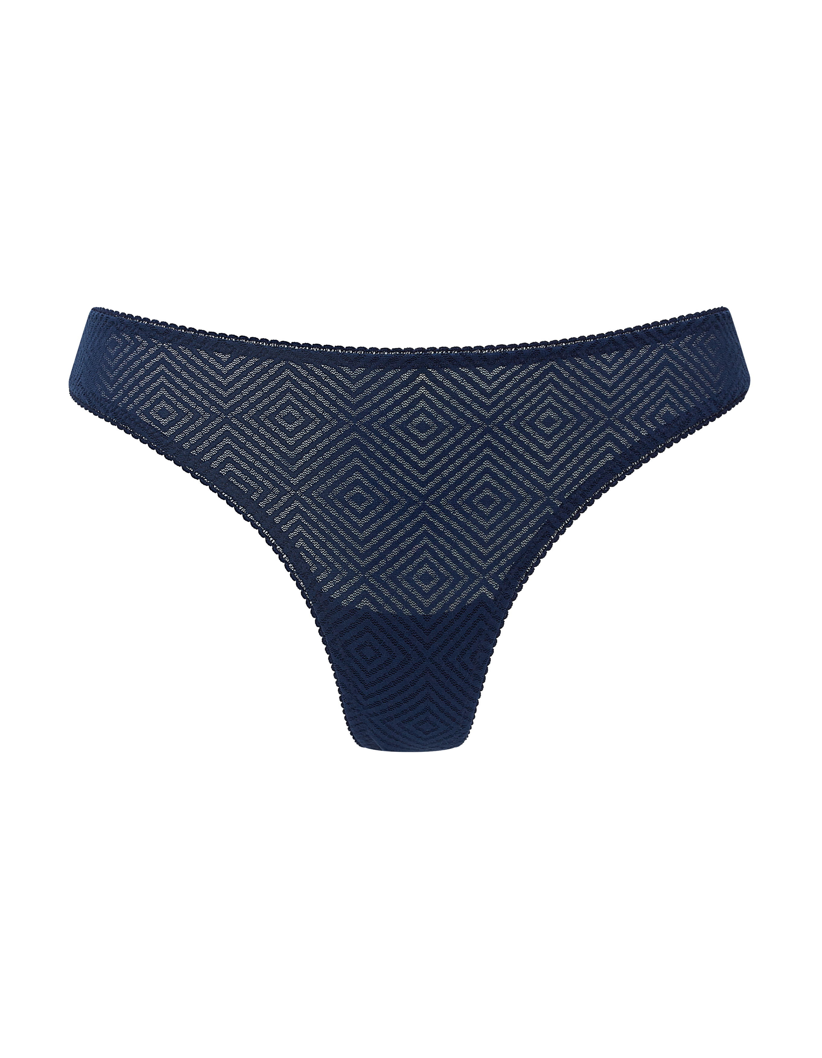 Nudea Women's Blue The Sheer Deco Barely There Thong - Navy In Blue