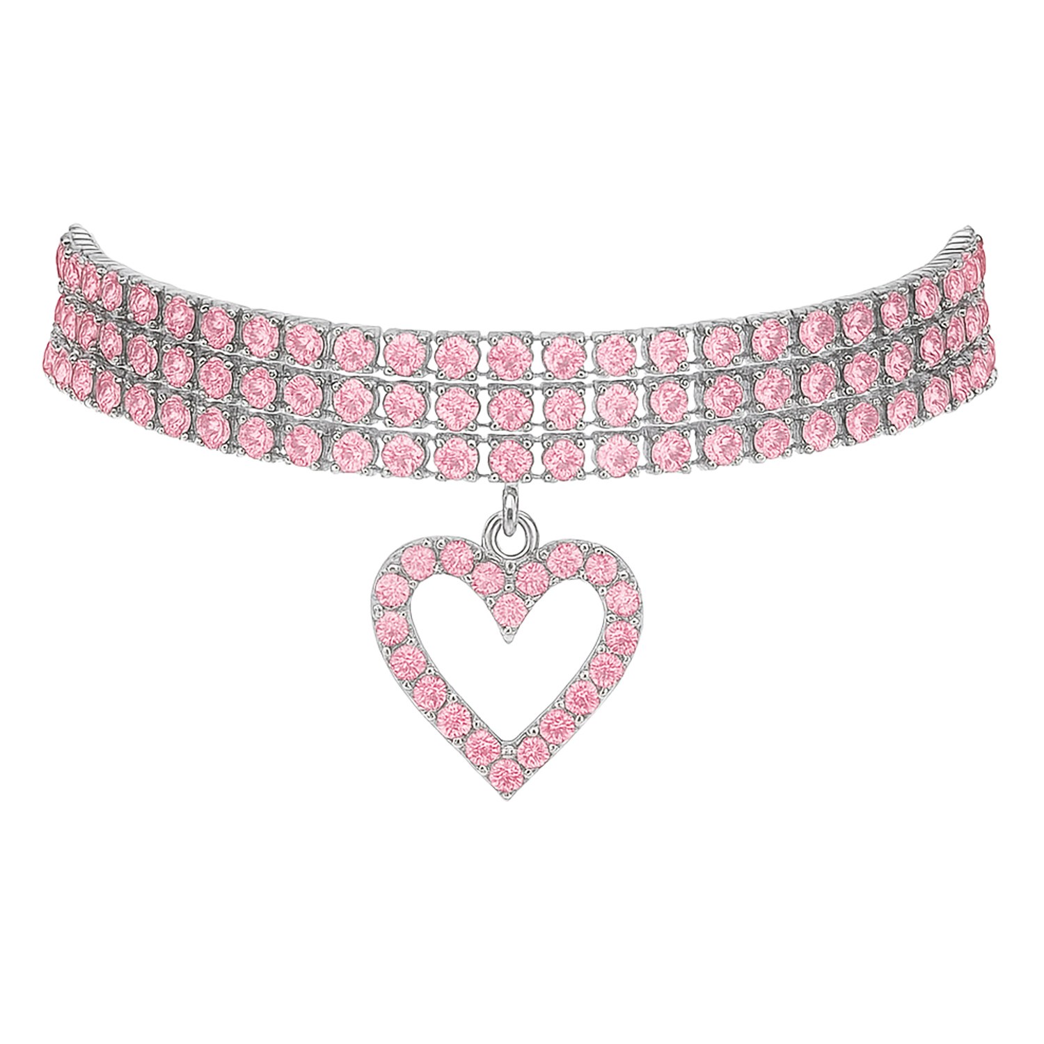The Gala Women's Pink Heart Choker In Pink