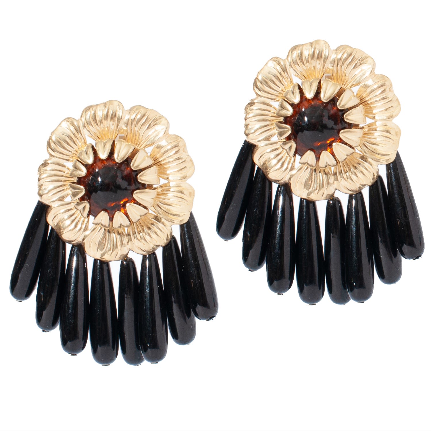 Women’s Black / Neutrals Peony Earring In Tortoise And Black Castlecliff