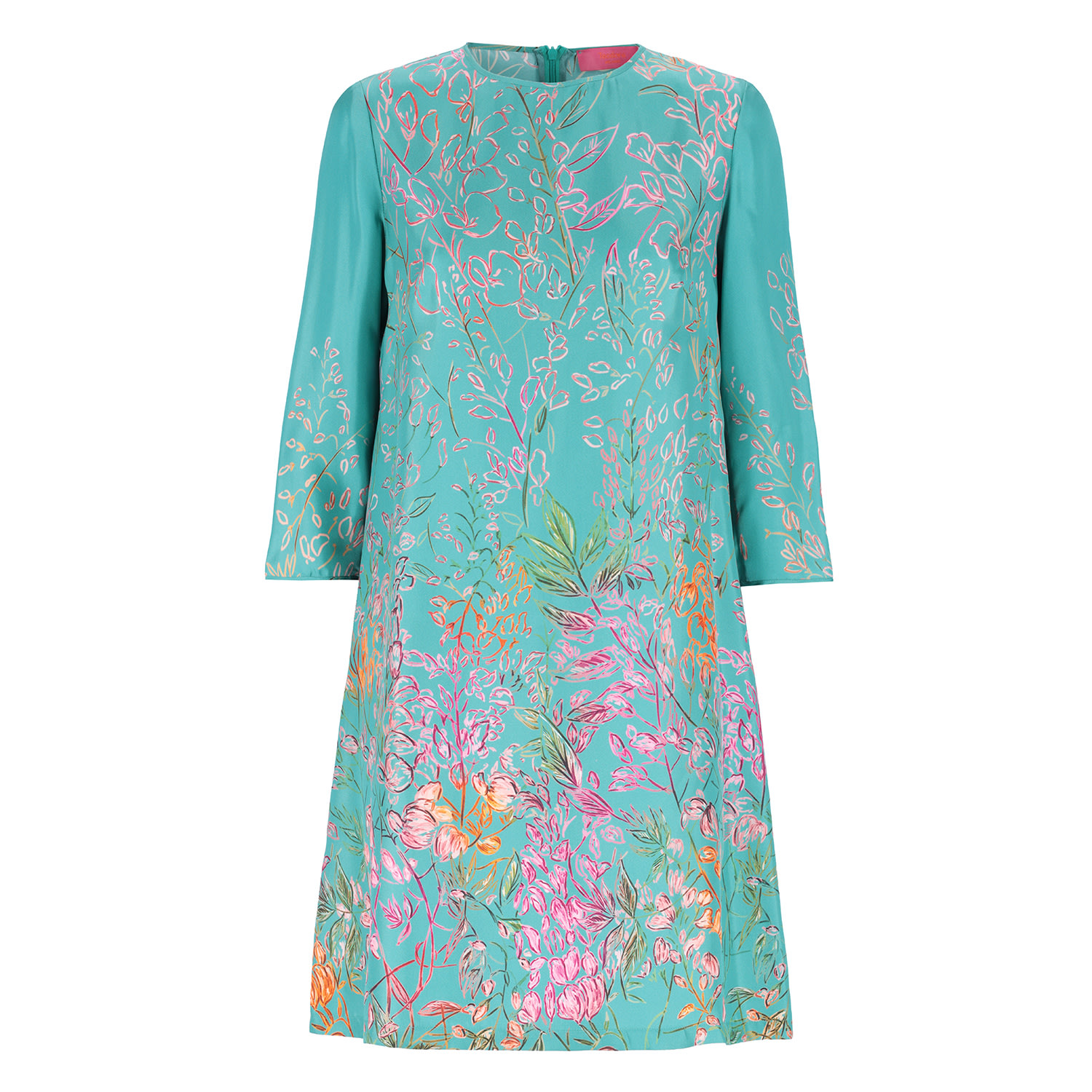 Teodora Milano Women's Blue / Green Vienna Silk Midi Dress