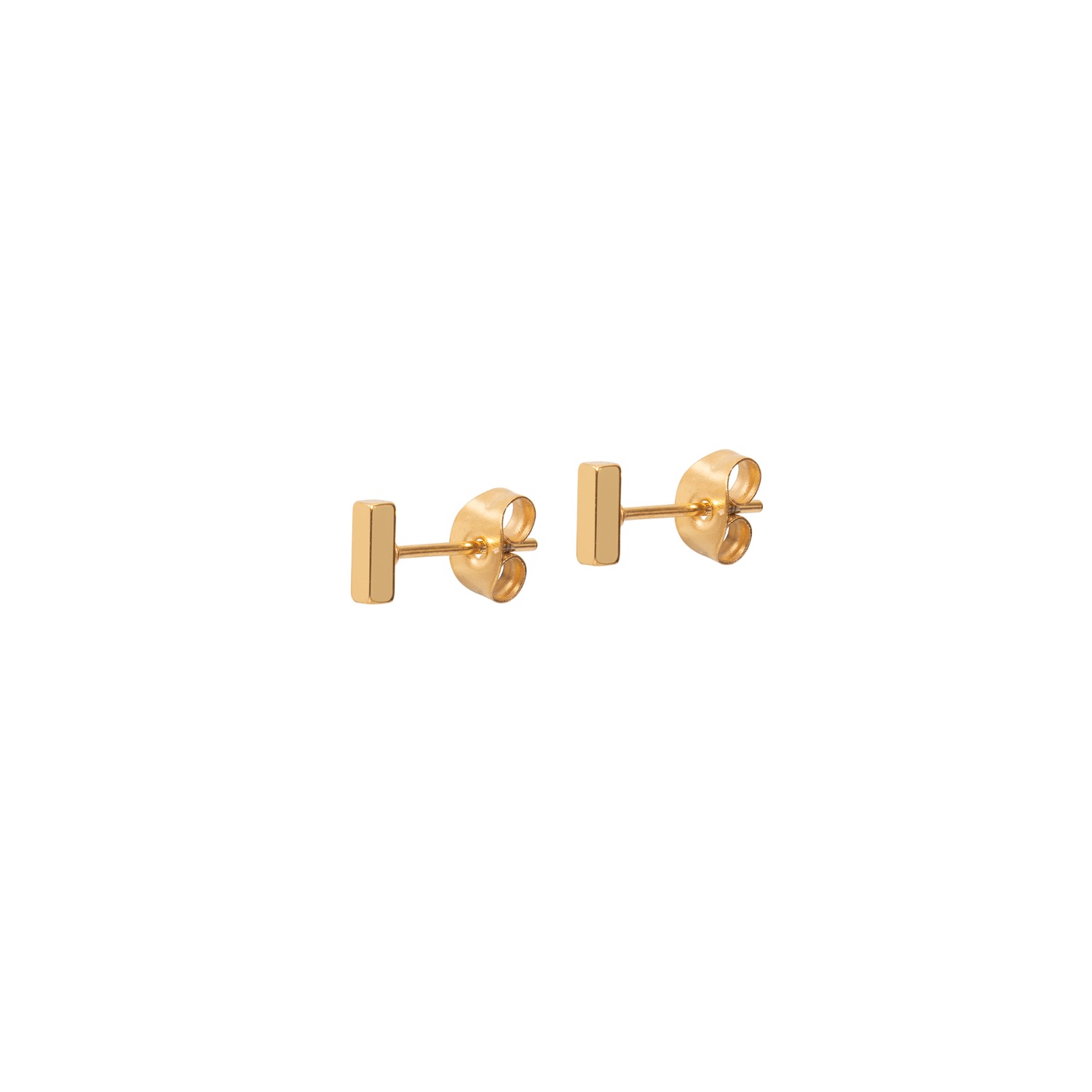 Women’s Gold Bar Studs A Weathered Penny