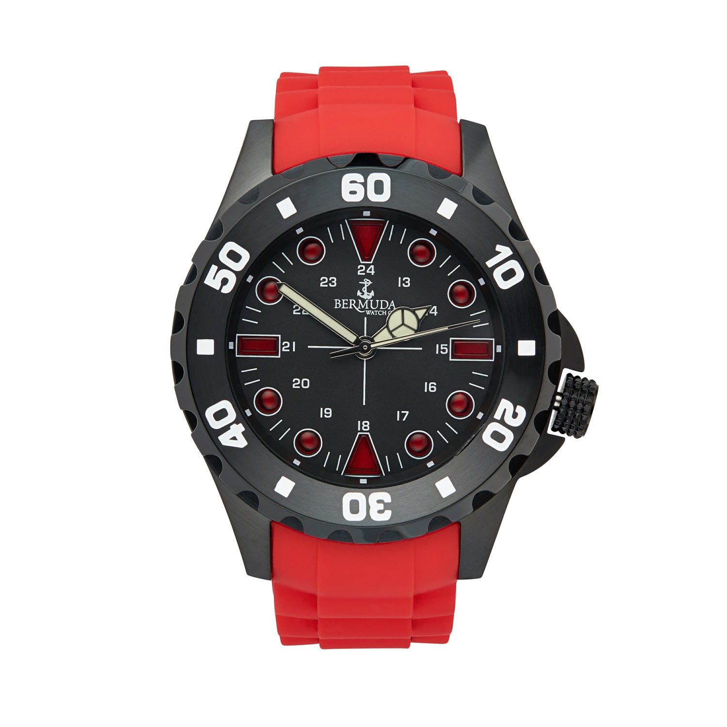 Bermuda Watch Company Bermuda Watch Co Shelly Bay Smart Light Red & Black Watch Mens In Red