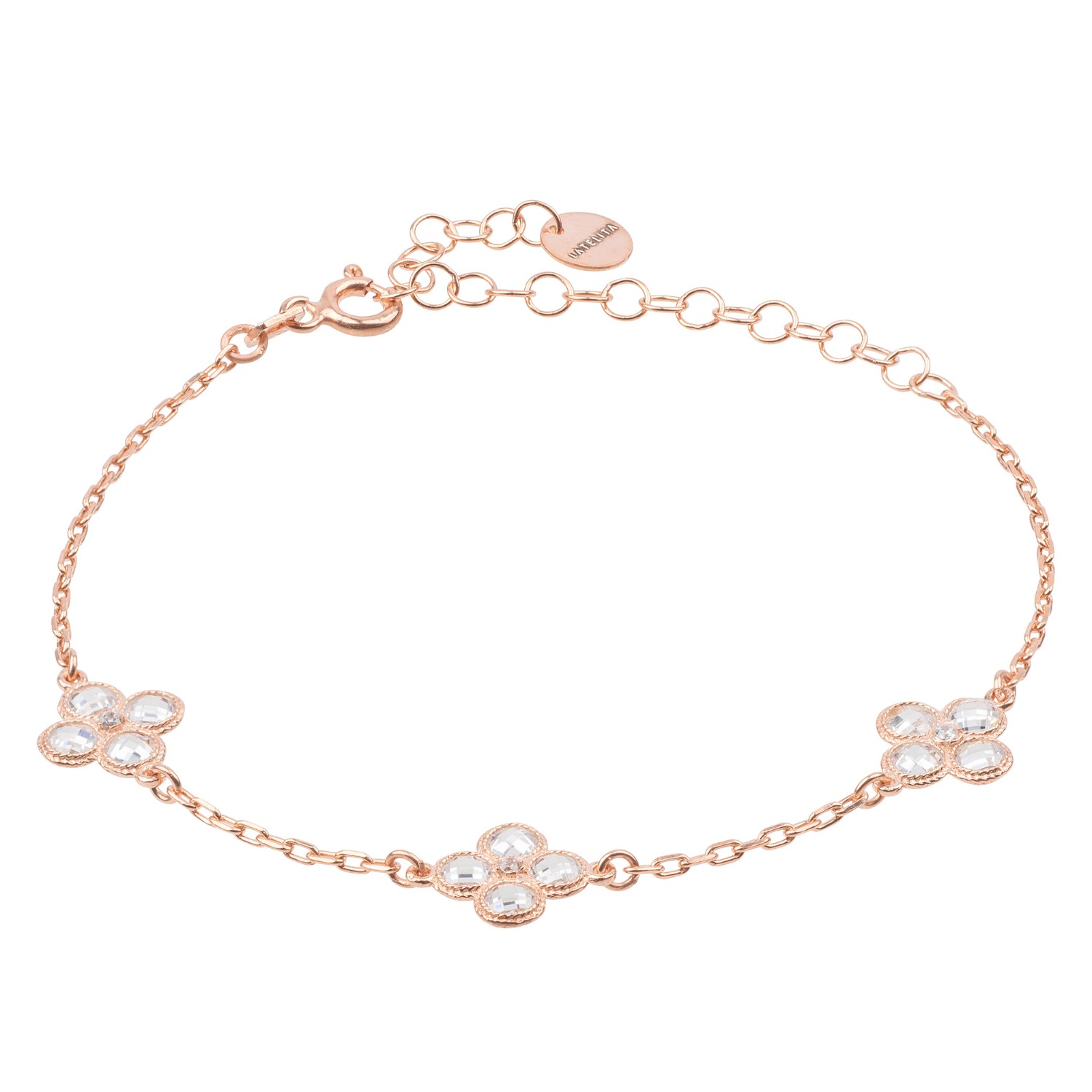 Byzantine Clover Bracelet Rosegold, LATELITA