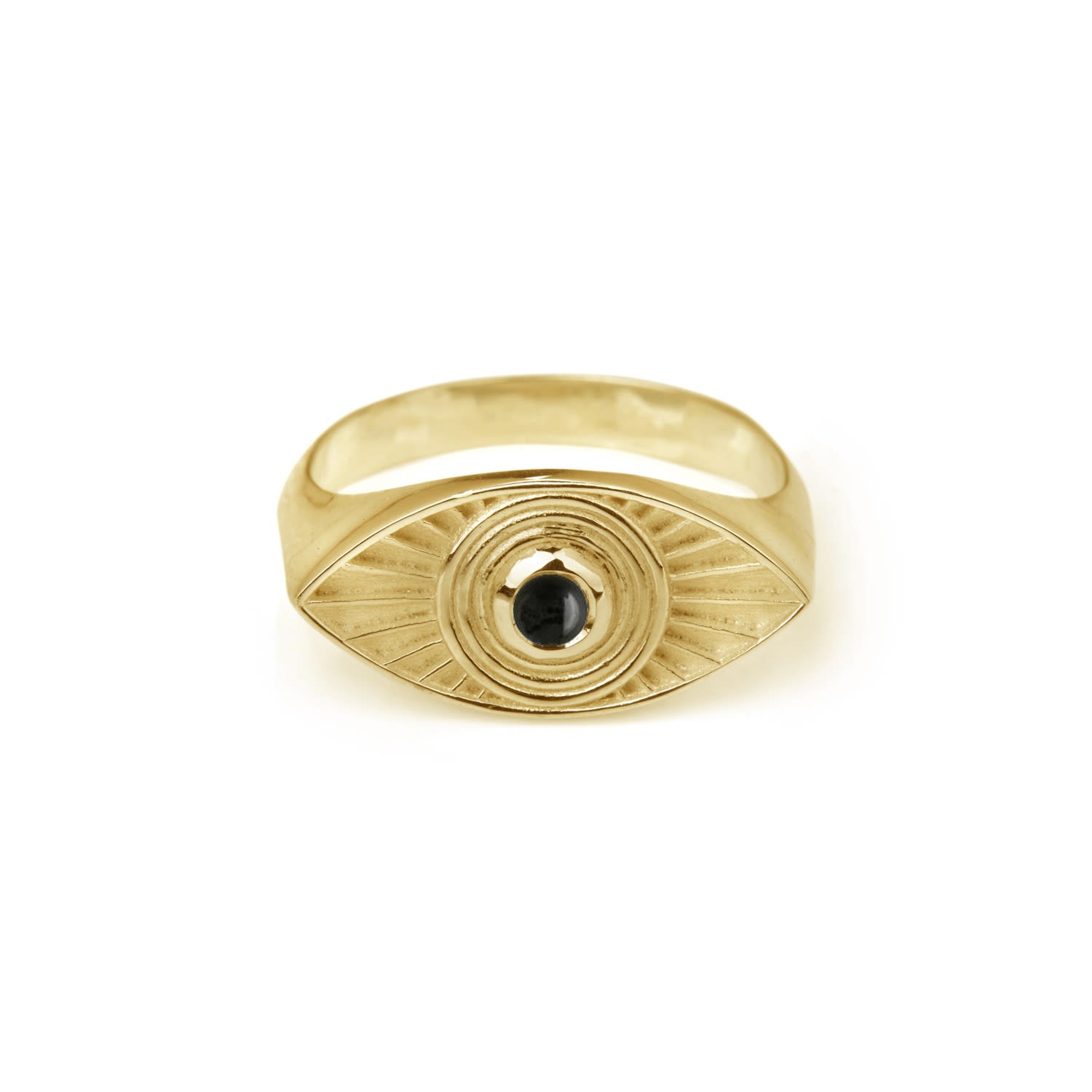 Women’s Gold / Black Rays Of Light Eye Ring Gold Black Onyx Rachel Entwistle Jewellery
