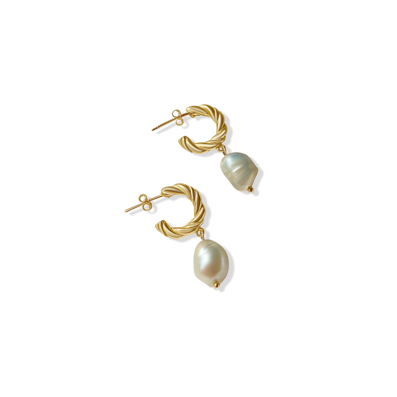 Women’s Gold Freshwater Pearl Hoop Earrings Anisa Sojka