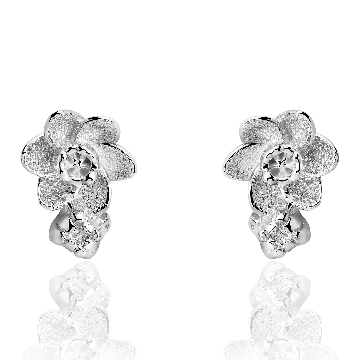 Tane México 1942 Women's Silver Perpetual Flowers Earrings In Metallic