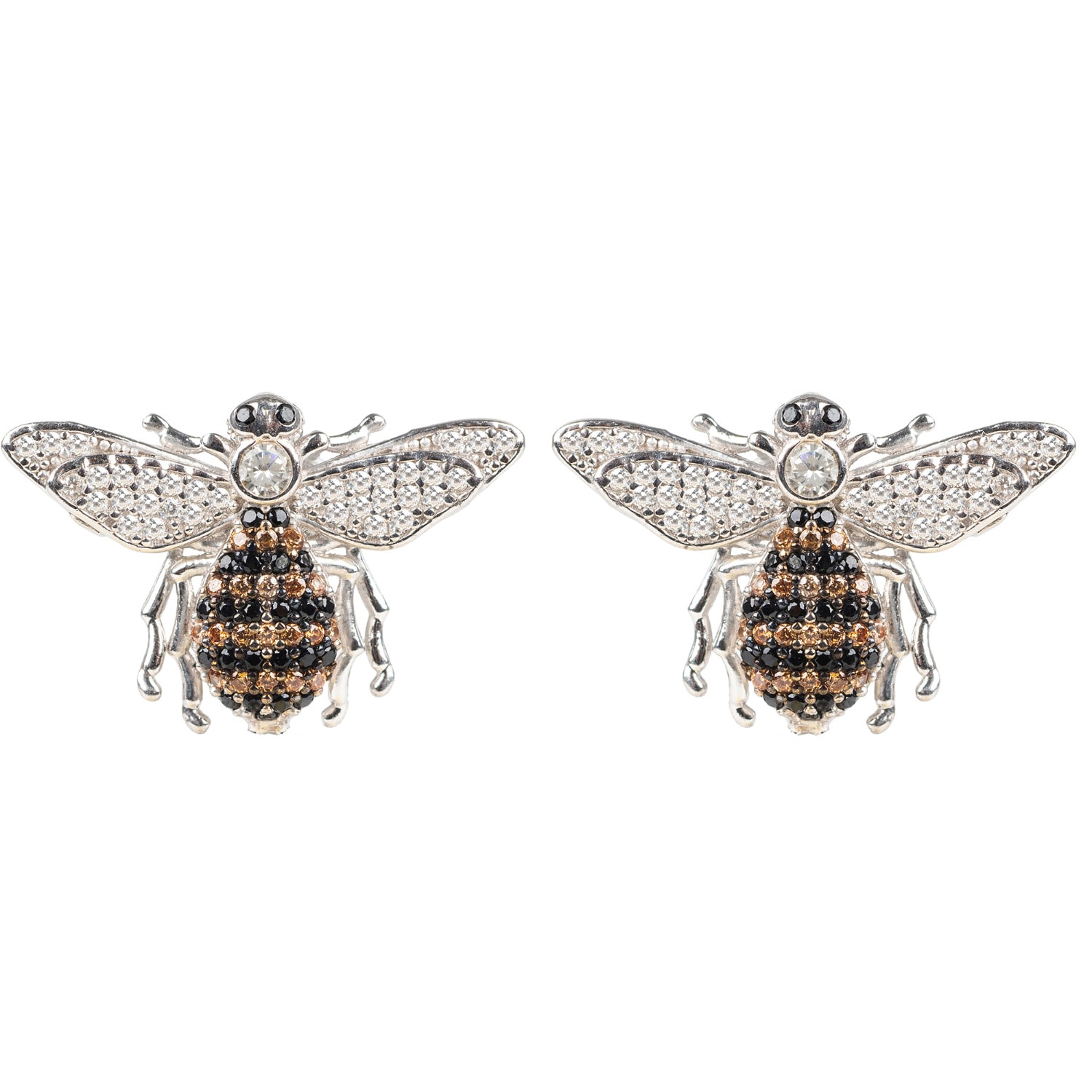 Women’s Honey Bee Stud Earrings Silver Latelita
