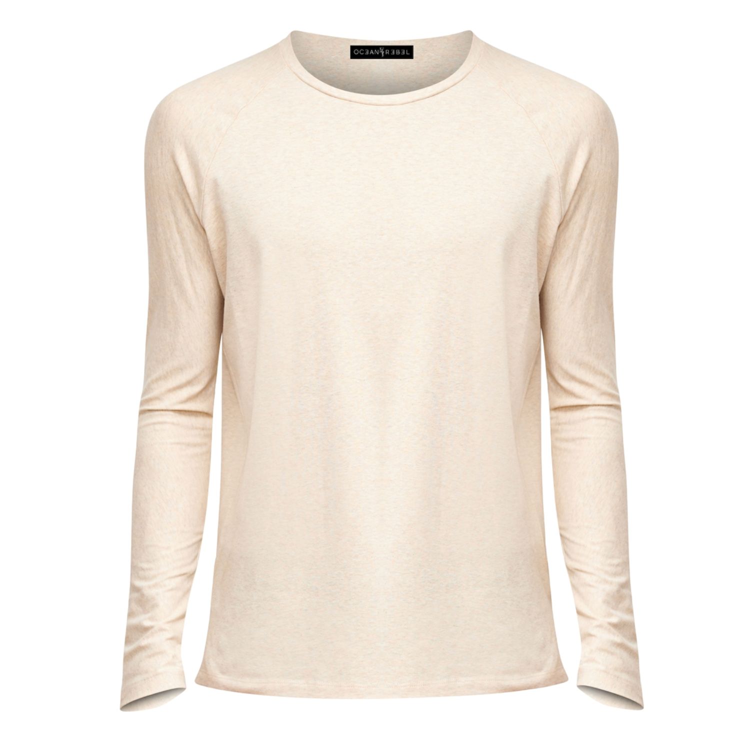 Men’s Neutrals Long Sleeve Side-Slit Comfort T-Shirt - Raw Oatmeal Extra Large Ocean Rebel
