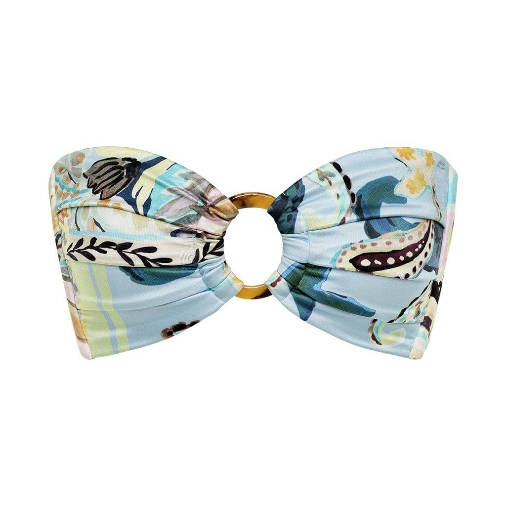Women's St. Barths Floral Tori Ties Bandeau Bikini Top | Extra Small | Montce Swim