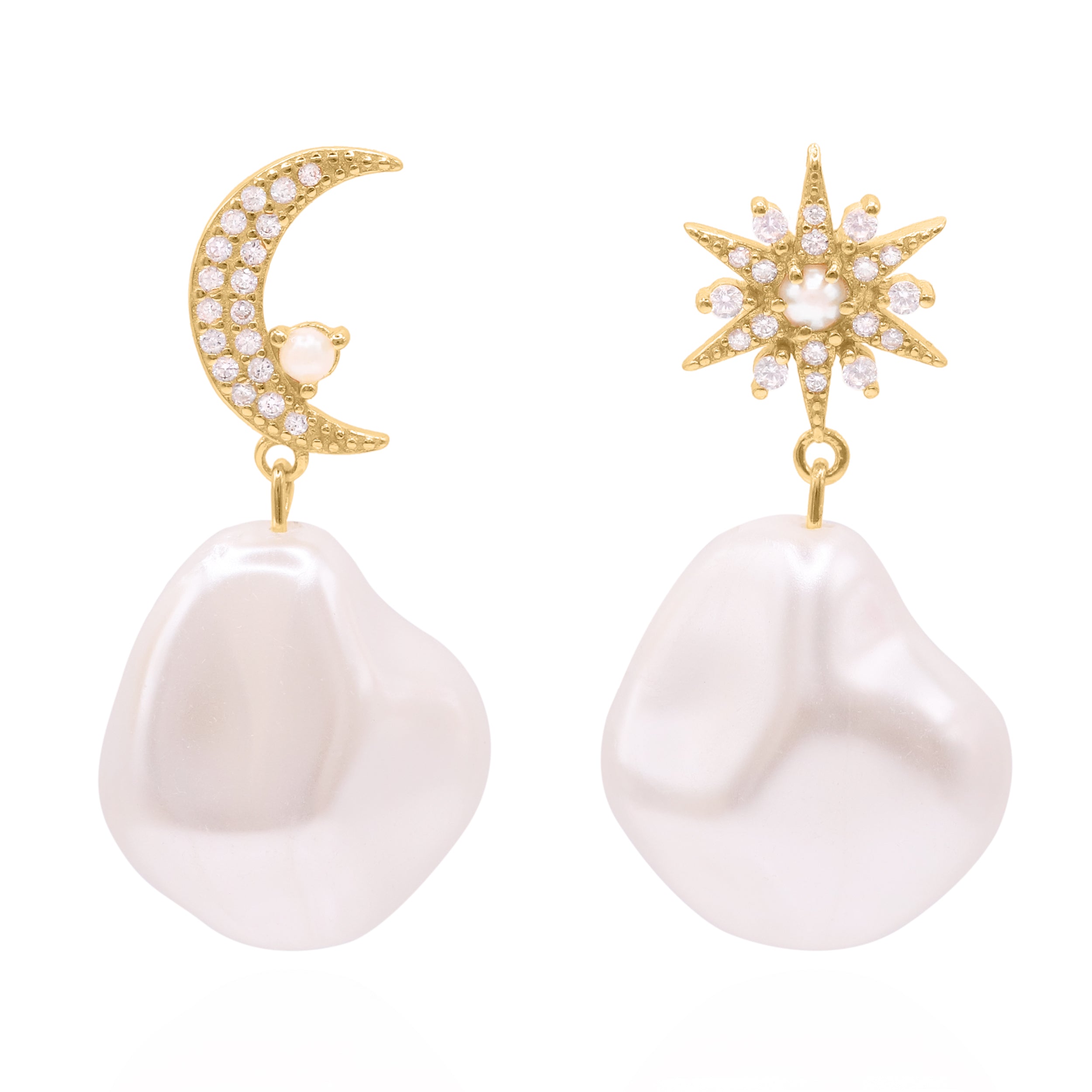 Women’s Seraphina Pearl Drop Earrings Gold Plated Luna Charles