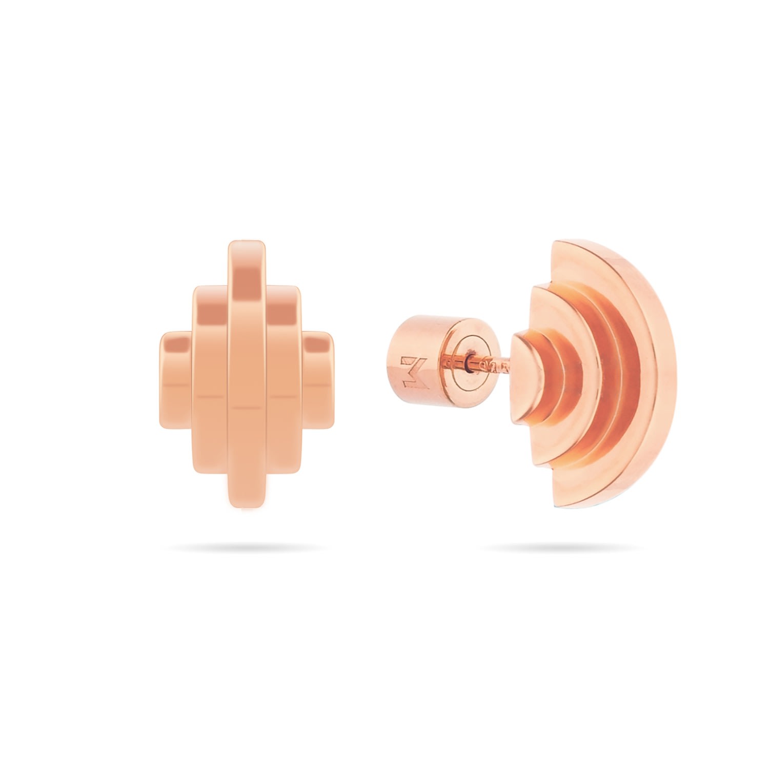 Shop Meulien Women's Multi Semicircle Geometric Stud Earrings - Rose Gold