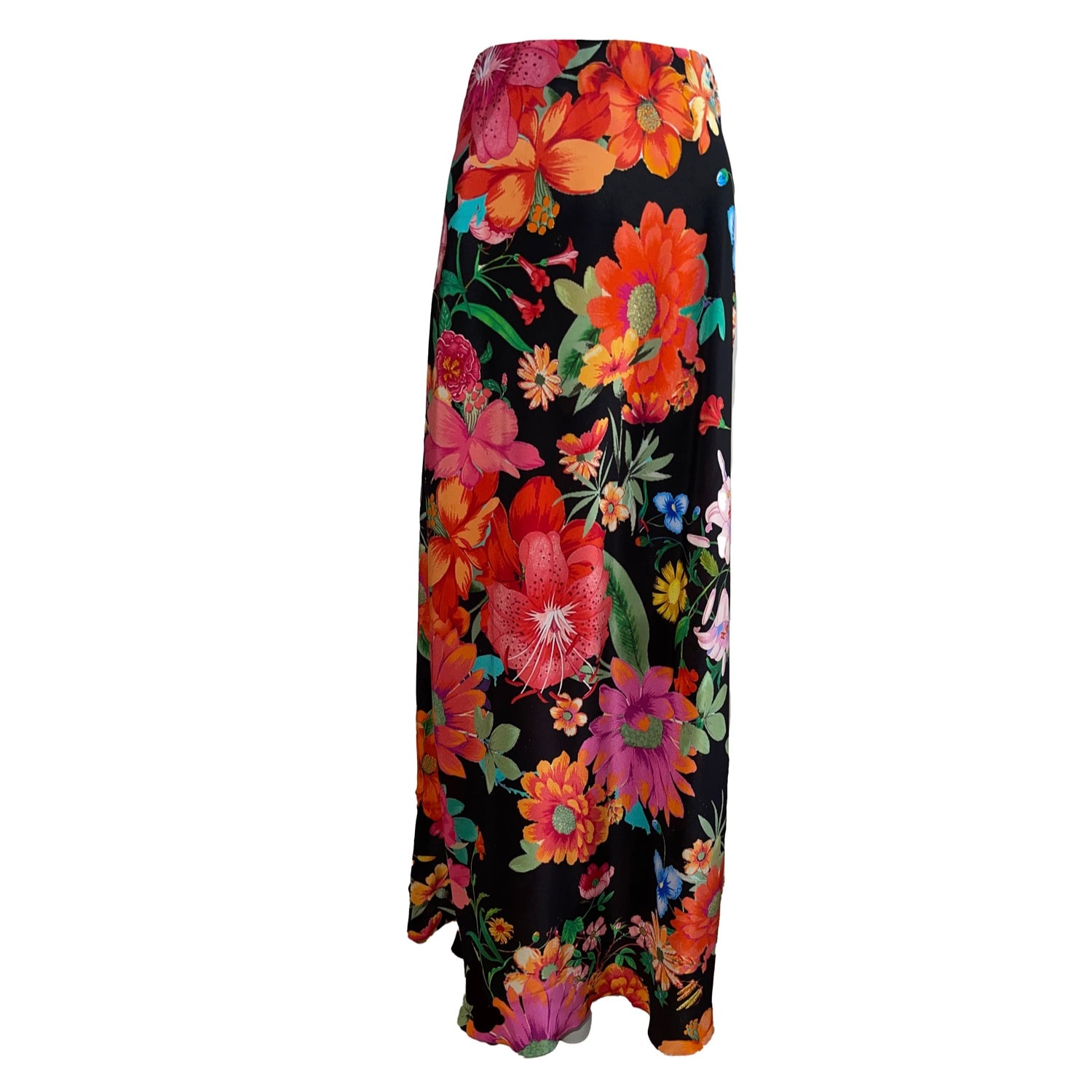 Introvertie Vienna Women's Black Oia Bias Cut Silk Maxi Skirt - Paradise Lost In Black