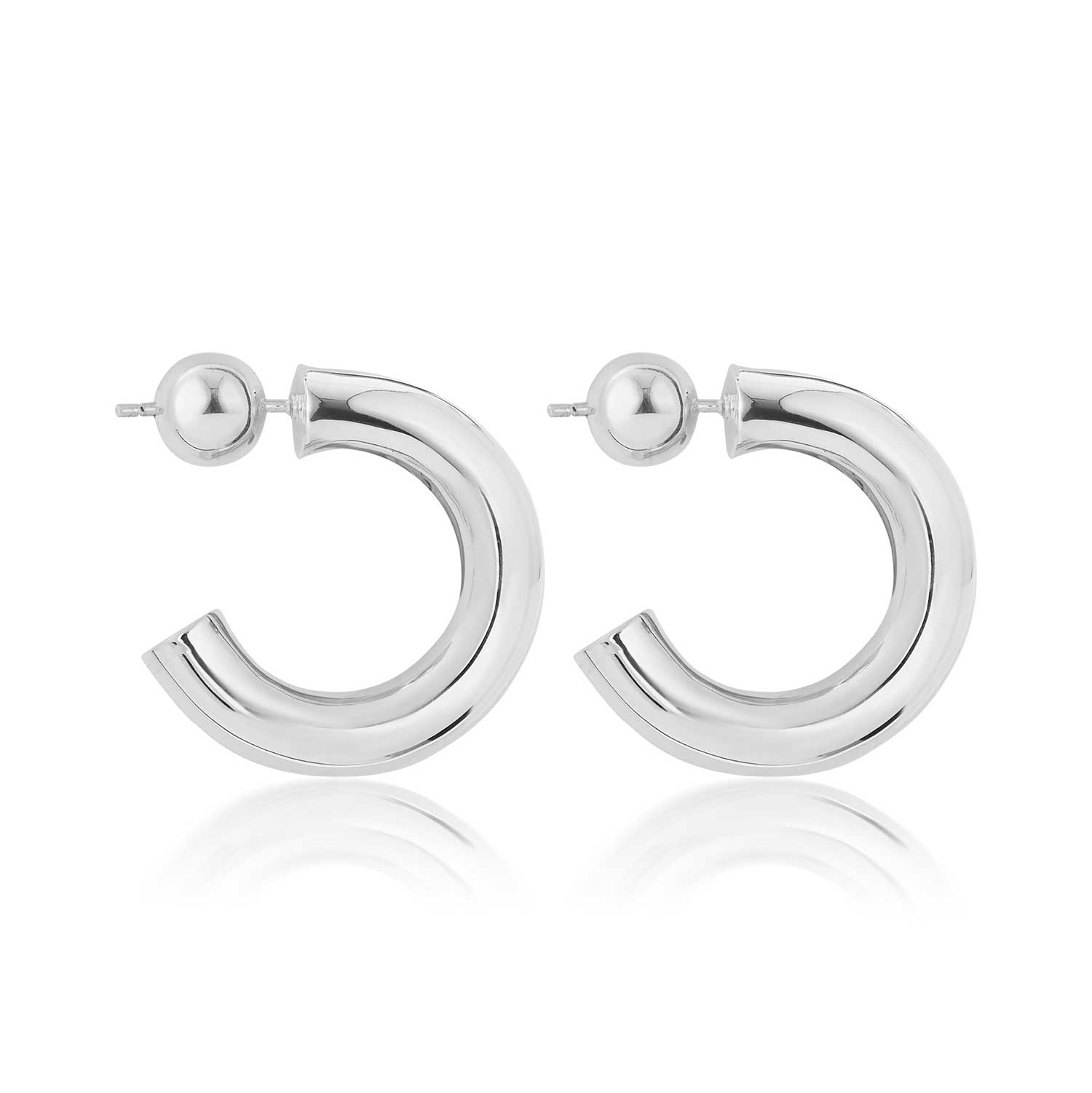 Women’s Silver Tube Hoop Earrings Sophie Anna