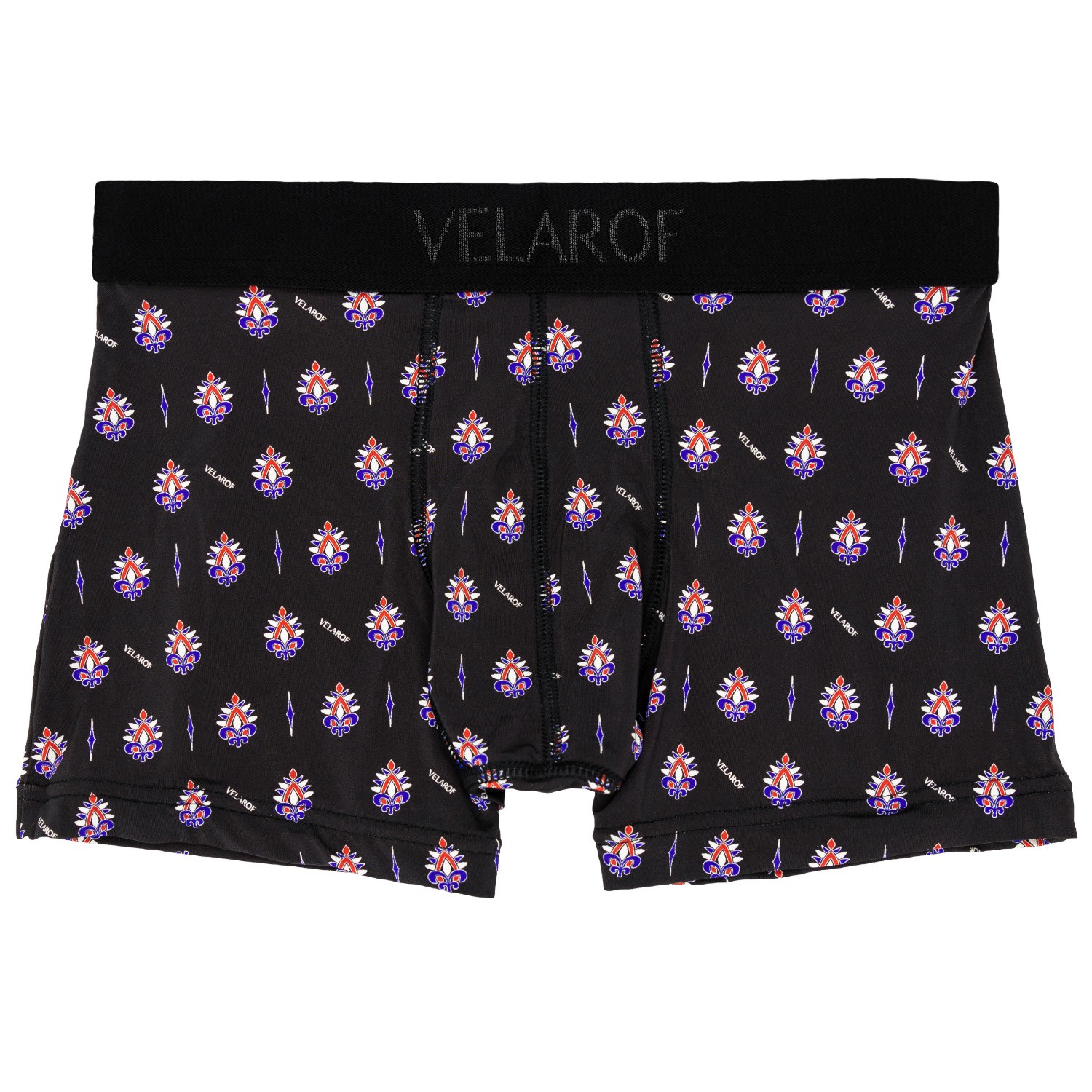 Velarof Men's Black Damask Power Boxer Brief In Black