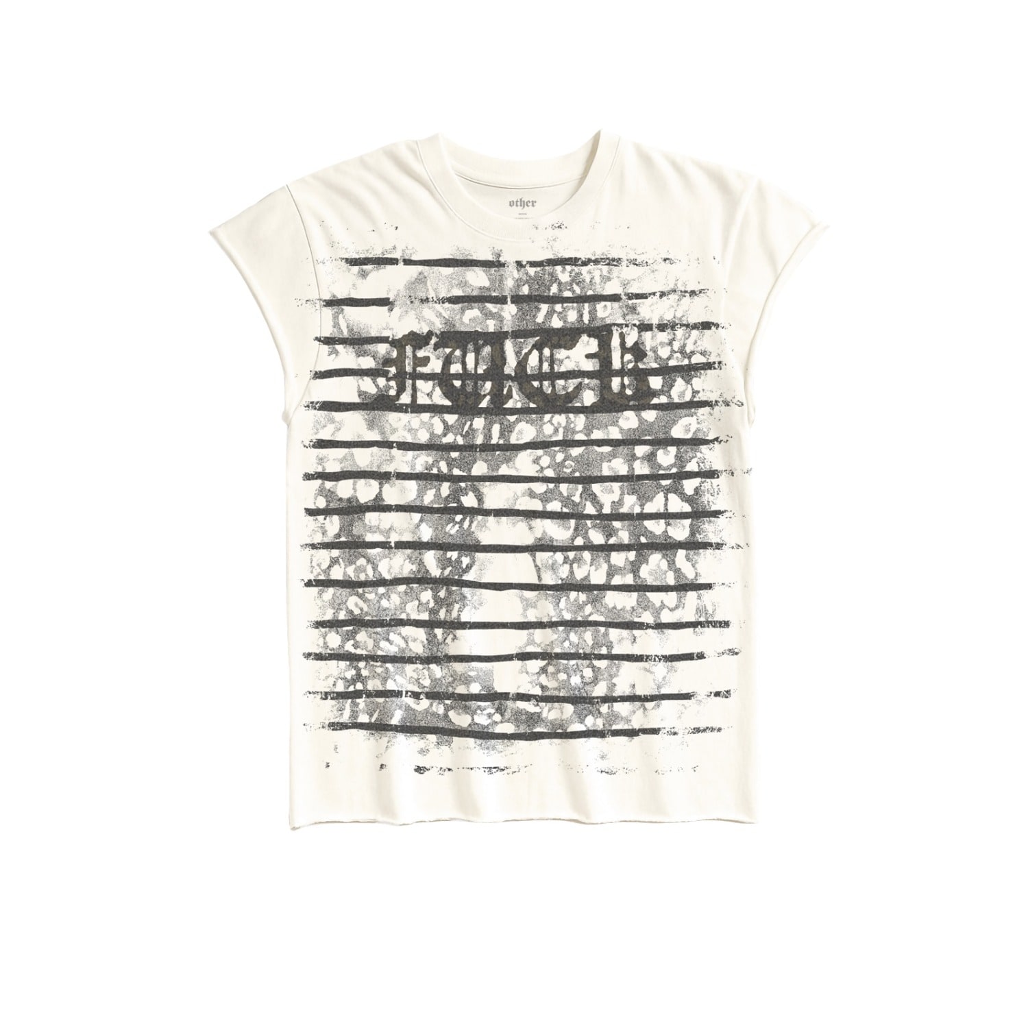 Other Uk Men's White Fuck Leopard Rocker Tee In Neutral