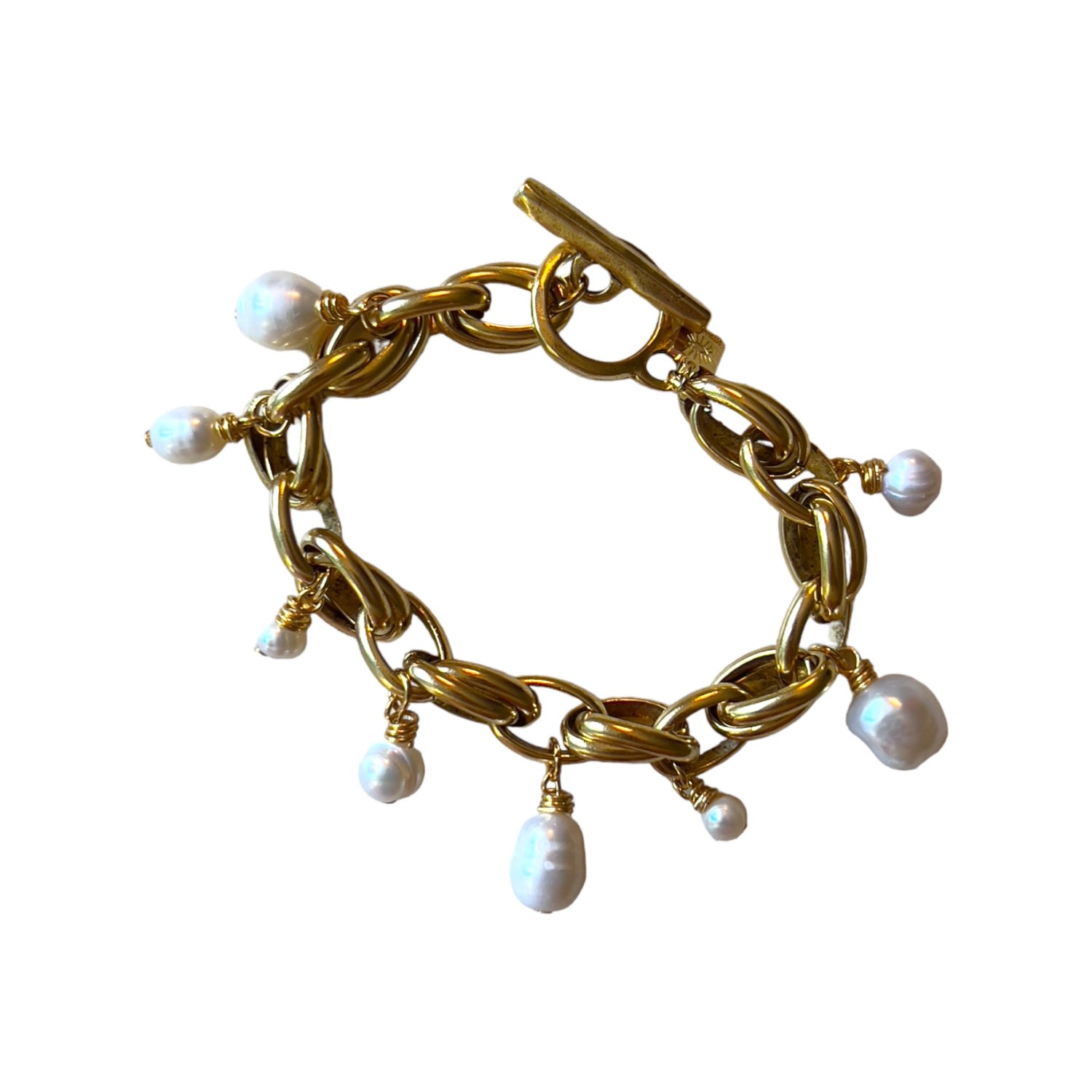 Women’s Gold / White Bari Pearl Bracelet Sccollection