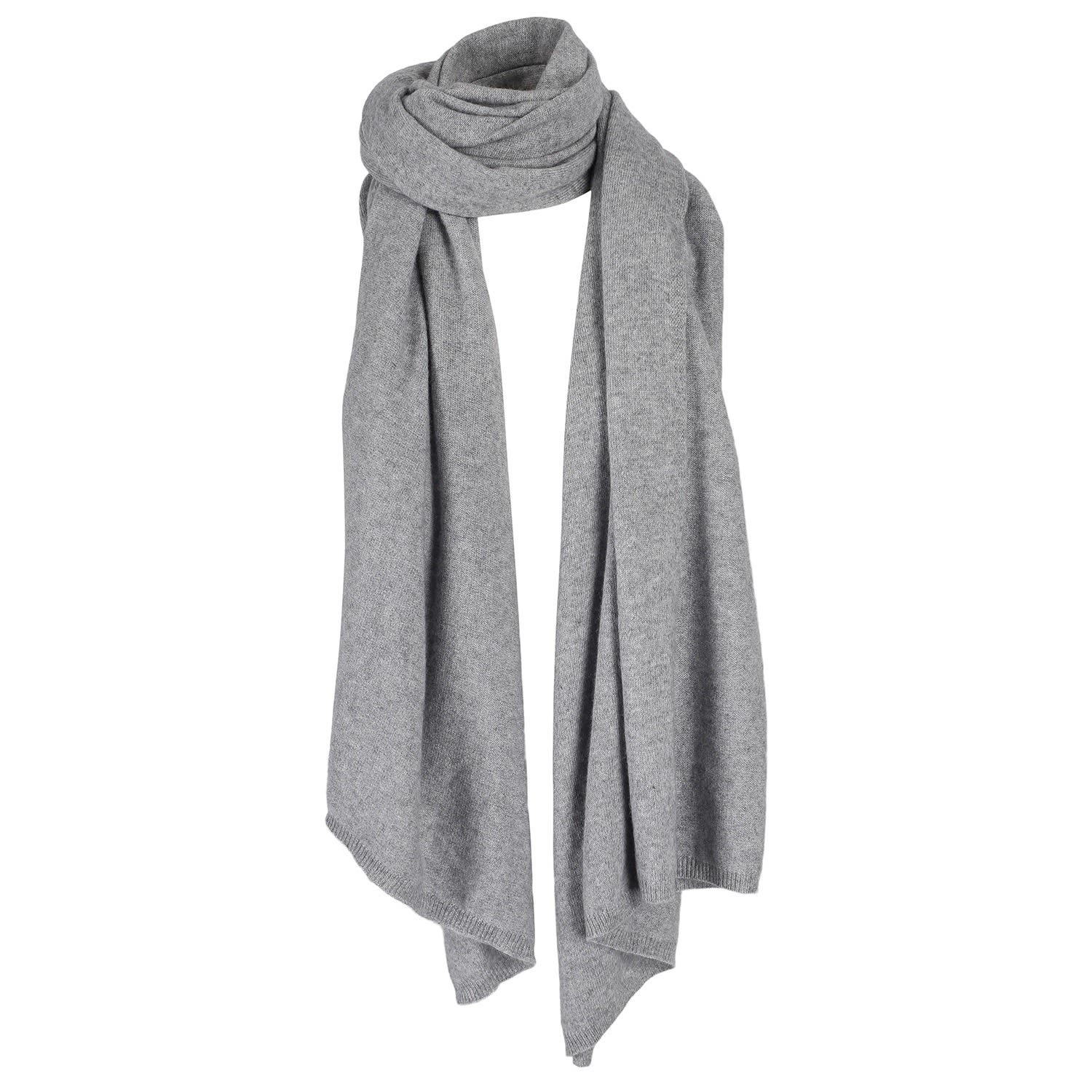 Women’s "Alfie" Big Cashmere Scarf - Grey Melange One Size Tirillm