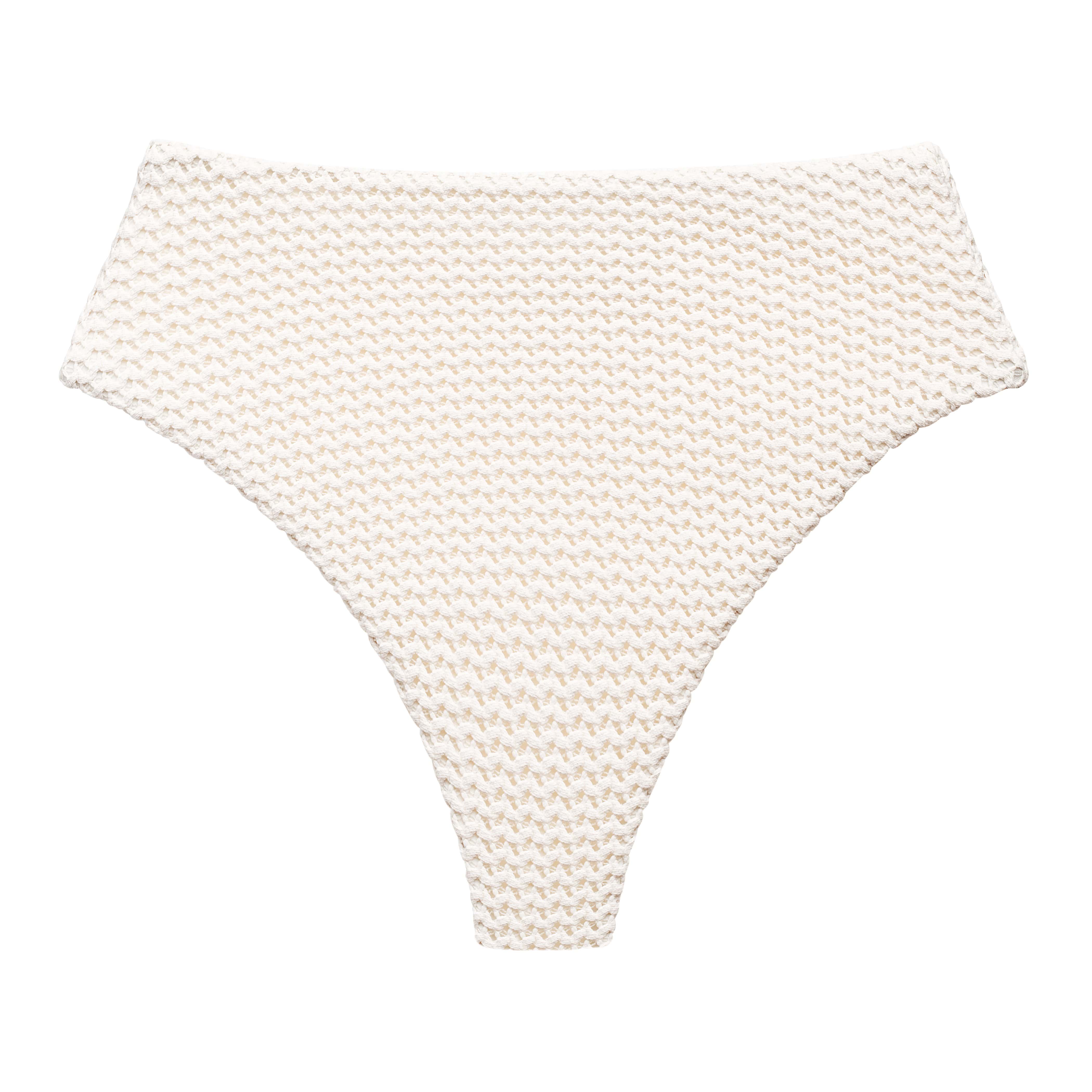 Women’s White Bone Crochet Paula Bikini Bottom Medium Montce Swim