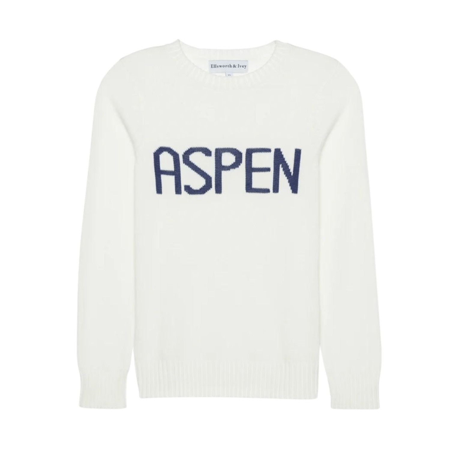 Ellsworth & Ivey Women's White Aspen Crewneck Sweater - Ivory