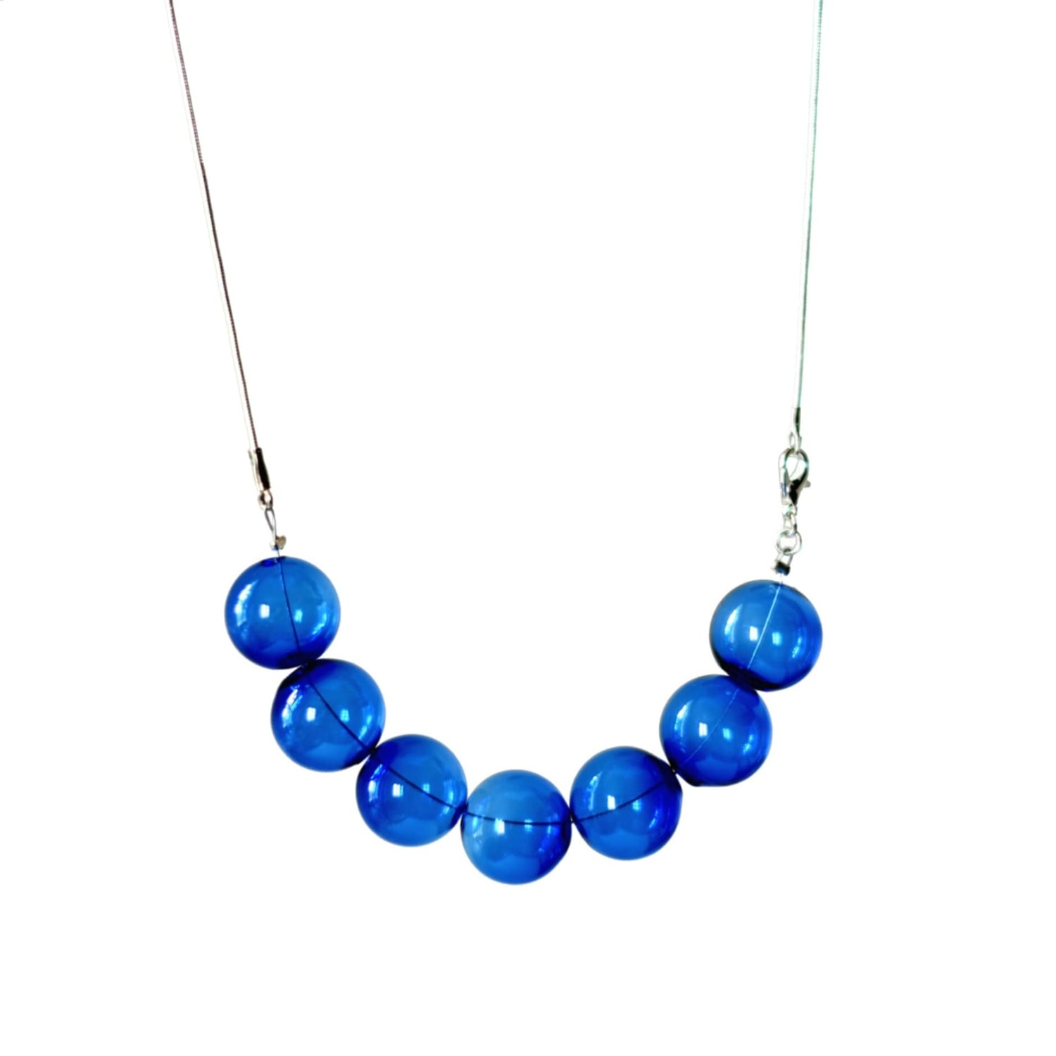 Laura Daili Women's Blue / Silver Azure Dream – Hand-blown Glass Necklace In Multi