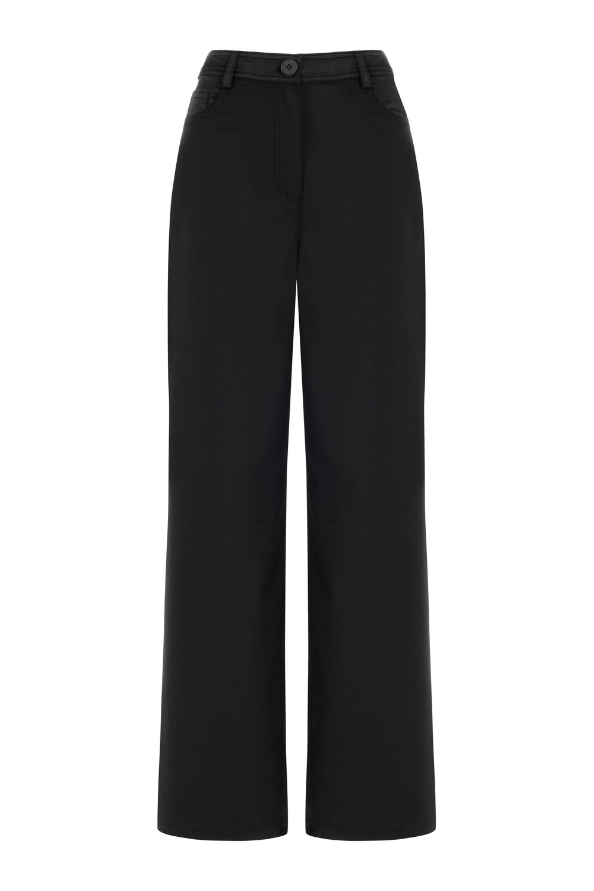 Nocturne High Waisted Wide Leg Jeans In Black