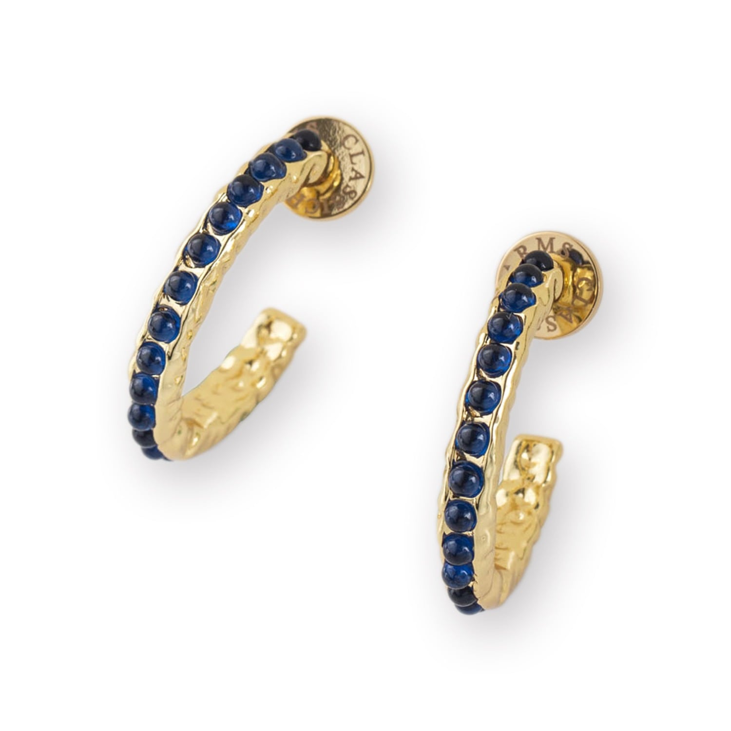 Classicharms Serena Molten Gemstone Hoop Earrings In Gold