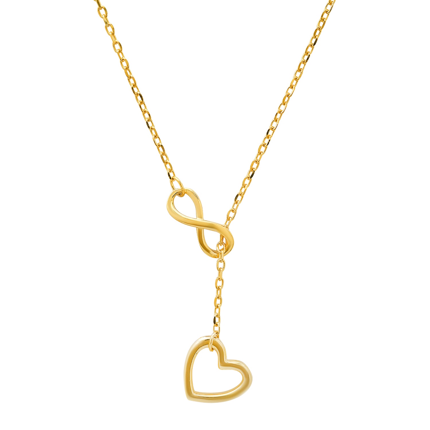 Kylie Harper Women's Gold Infinity Heart Y Necklace