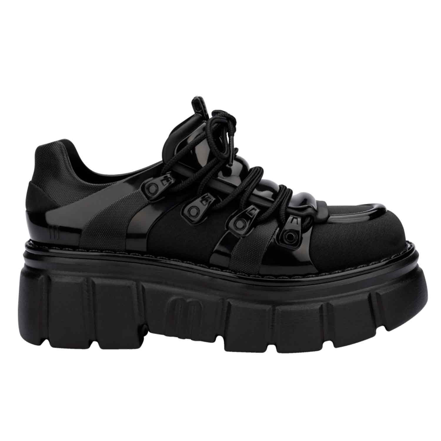 Melissa Women's Rebel Platform Combat Boot - Black In Black