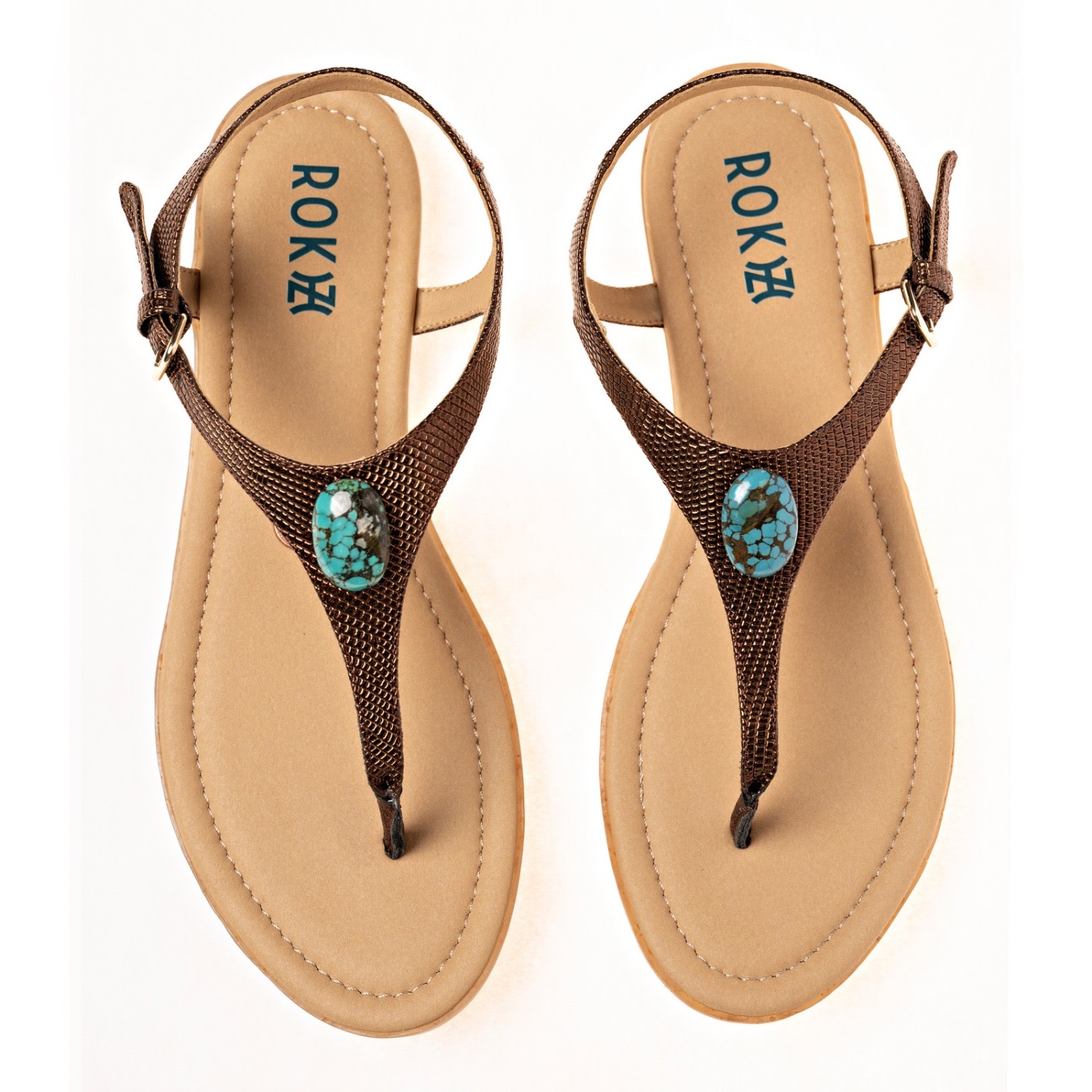 Rokhz Women's Brown 11:11 Chocolate Serpentine With Tibetan Turquoise