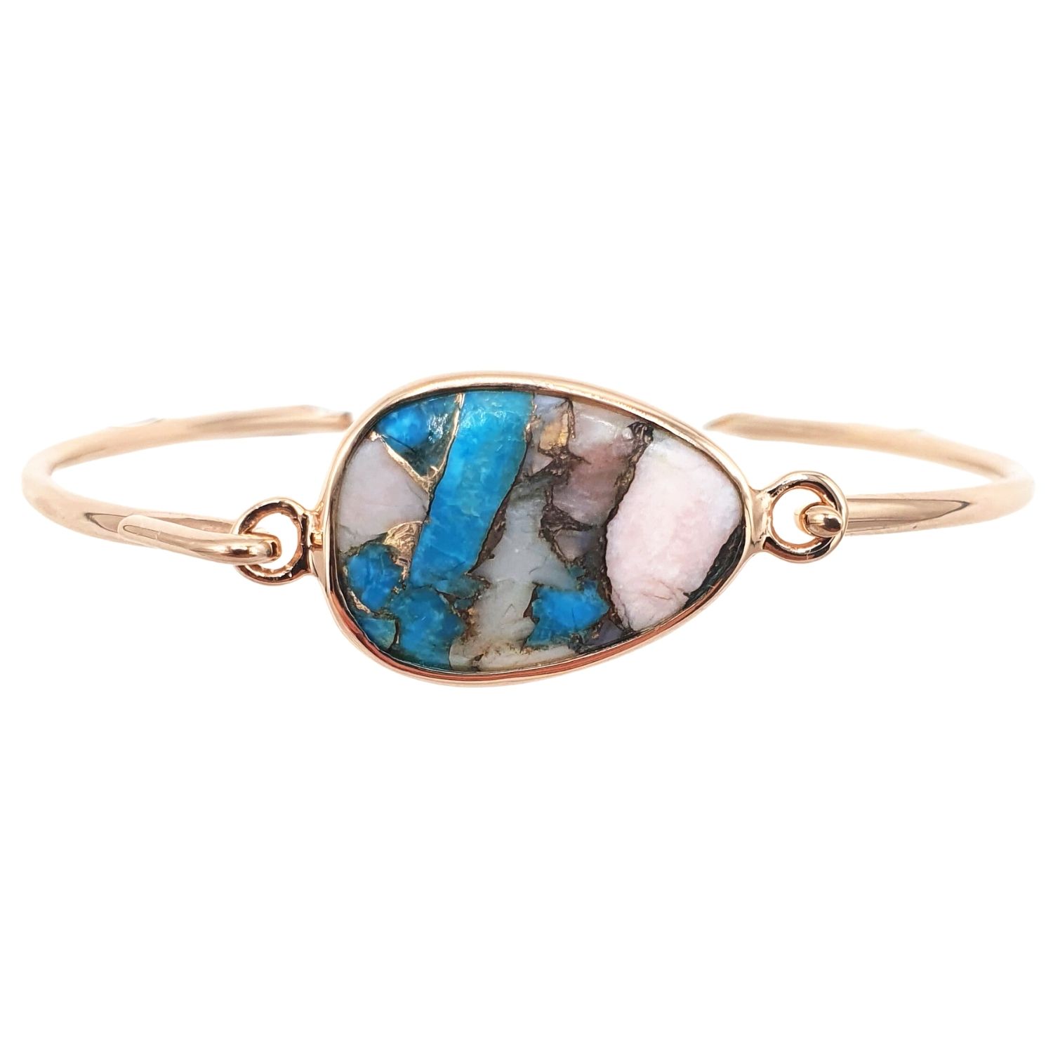 Women’s Pink / Purple / Blue Rose Gold Vermeil Plated Opal And Turquoise Gemstone Bracelet Harfi