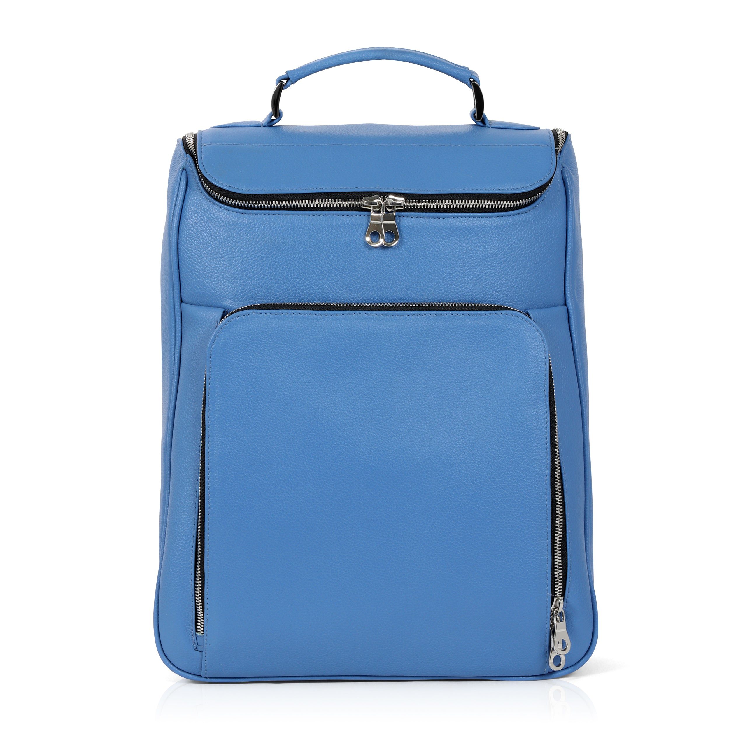LUIS STEVEN WOMEN'S MEDIUM LAPTOP PACK - LIGHT BLUE PEBBLE LEATHER